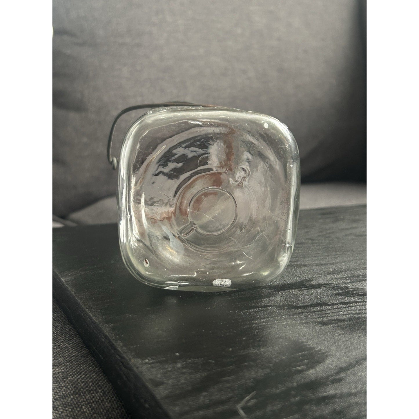 Vintage Atlas Good Luck Clover Mason Jar — ½-Gallon SQUARE Wire-Bail Form — Clear Glass with Original Lid & Gasket
