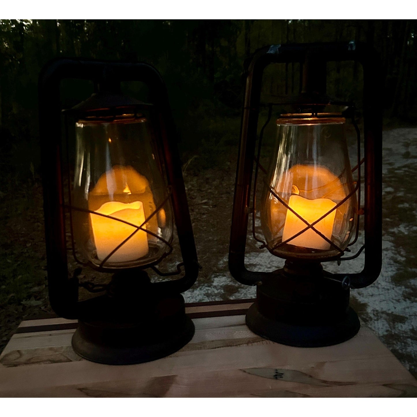Antique Railroad Oil Lantern Pair Dietz & Monarch Tubular Lanterns Museum Conserved Patina Industrial Farmhouse Lighting Primitive Railroad