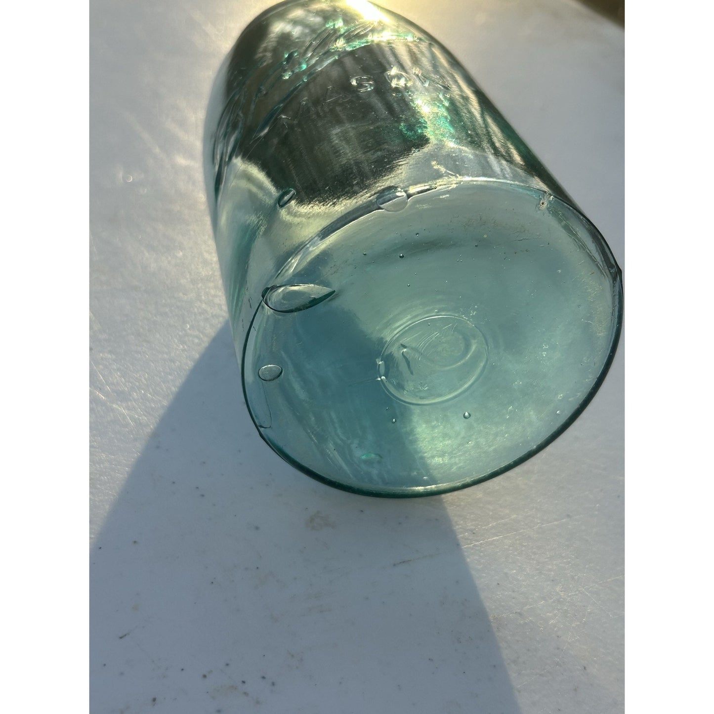 Ball Triple L 1900-1910 mason jar base embossed mark aqua