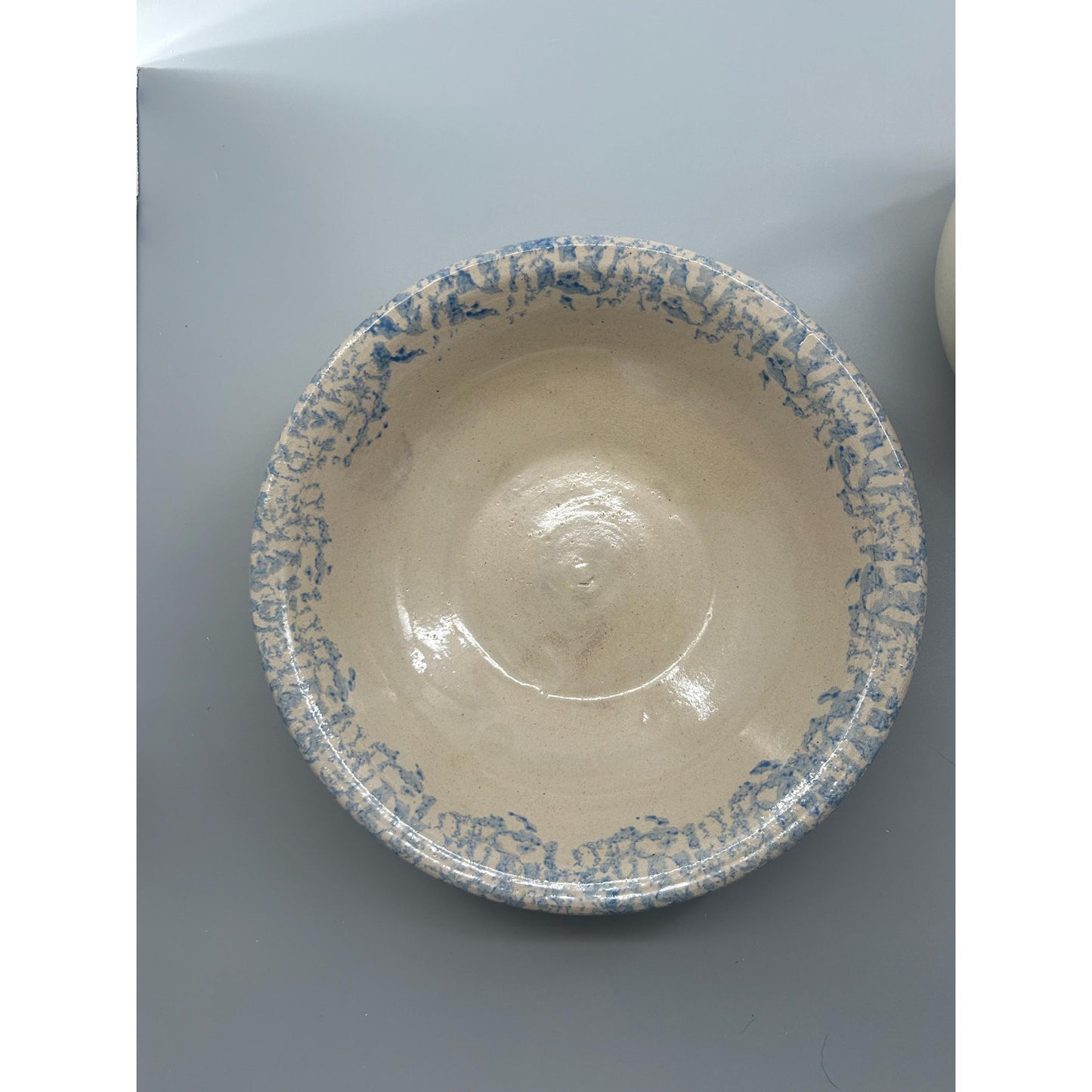 Robinson Ransbottom Blue Spongeware Pitcher and Bowl Set, RRP Pottery Stoneware Basin, Primitive Farmhouse Kitchen Decor, Rare