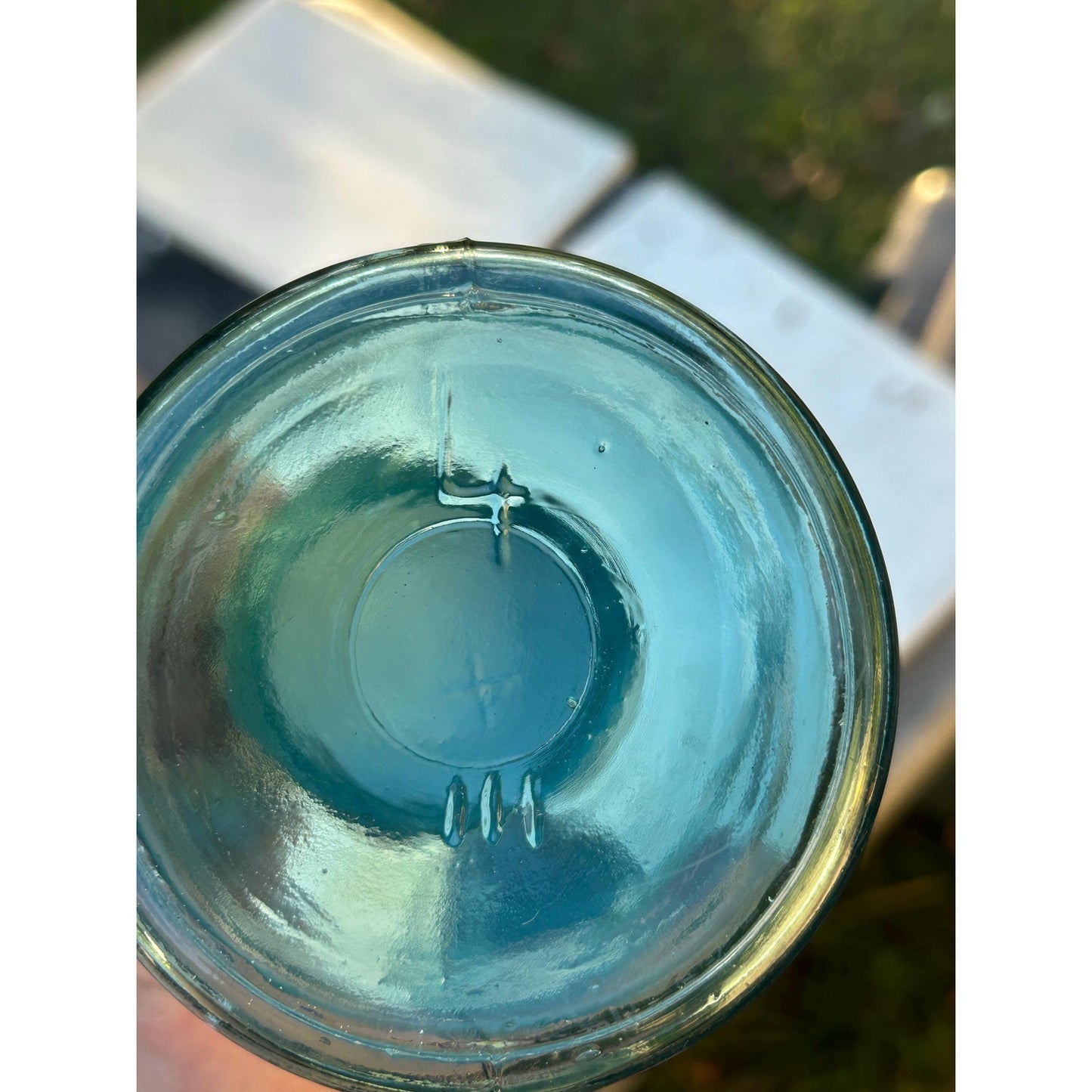 1900-1910 Ball Mason W "triple L Jar Quart Aqua Blue Glass W Lots Of Bubbles! | Mason_jar | Rare_jar | Blue_mason | Home_decor | Zinc