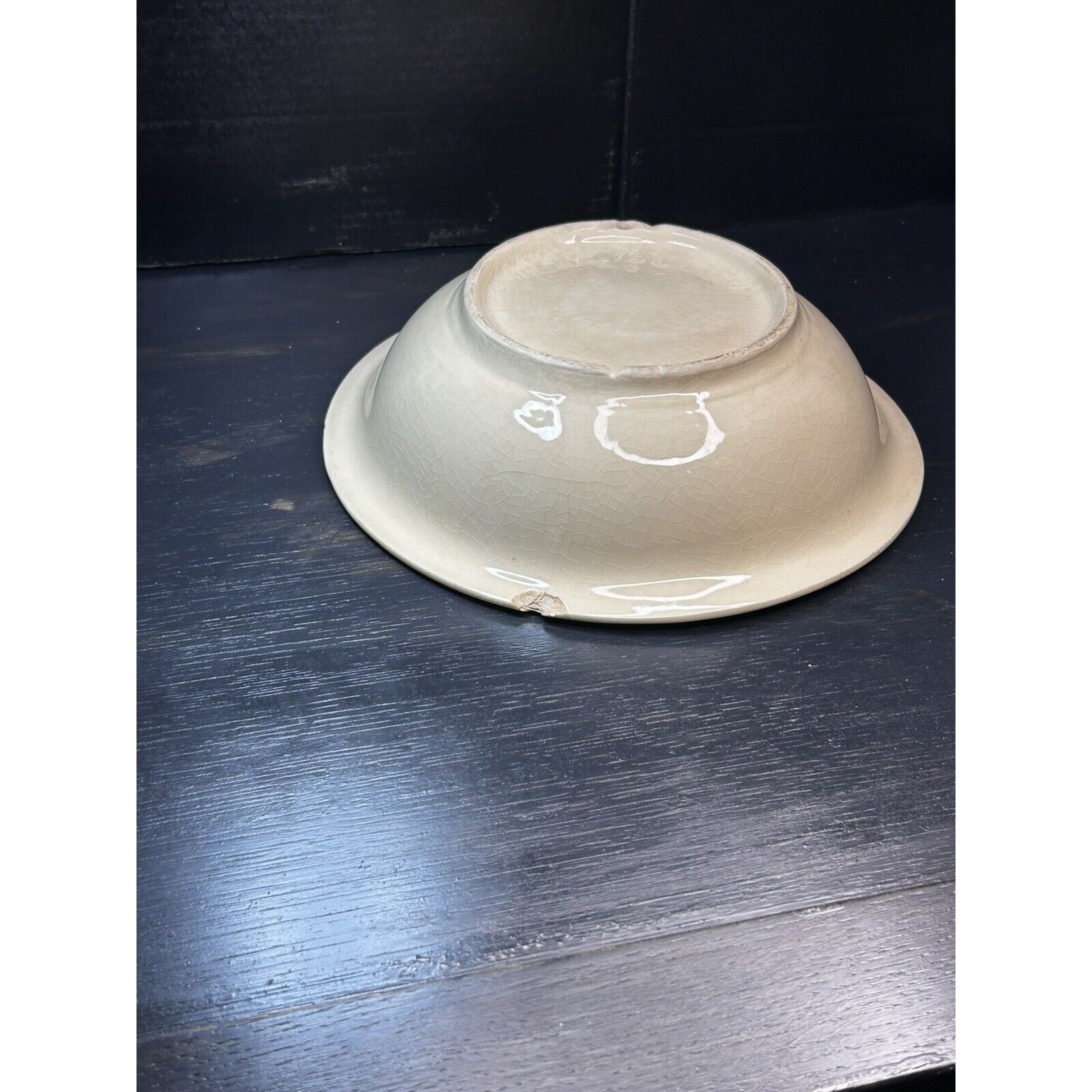 McCoy USA Cream White Bowl interior view vintage pottery