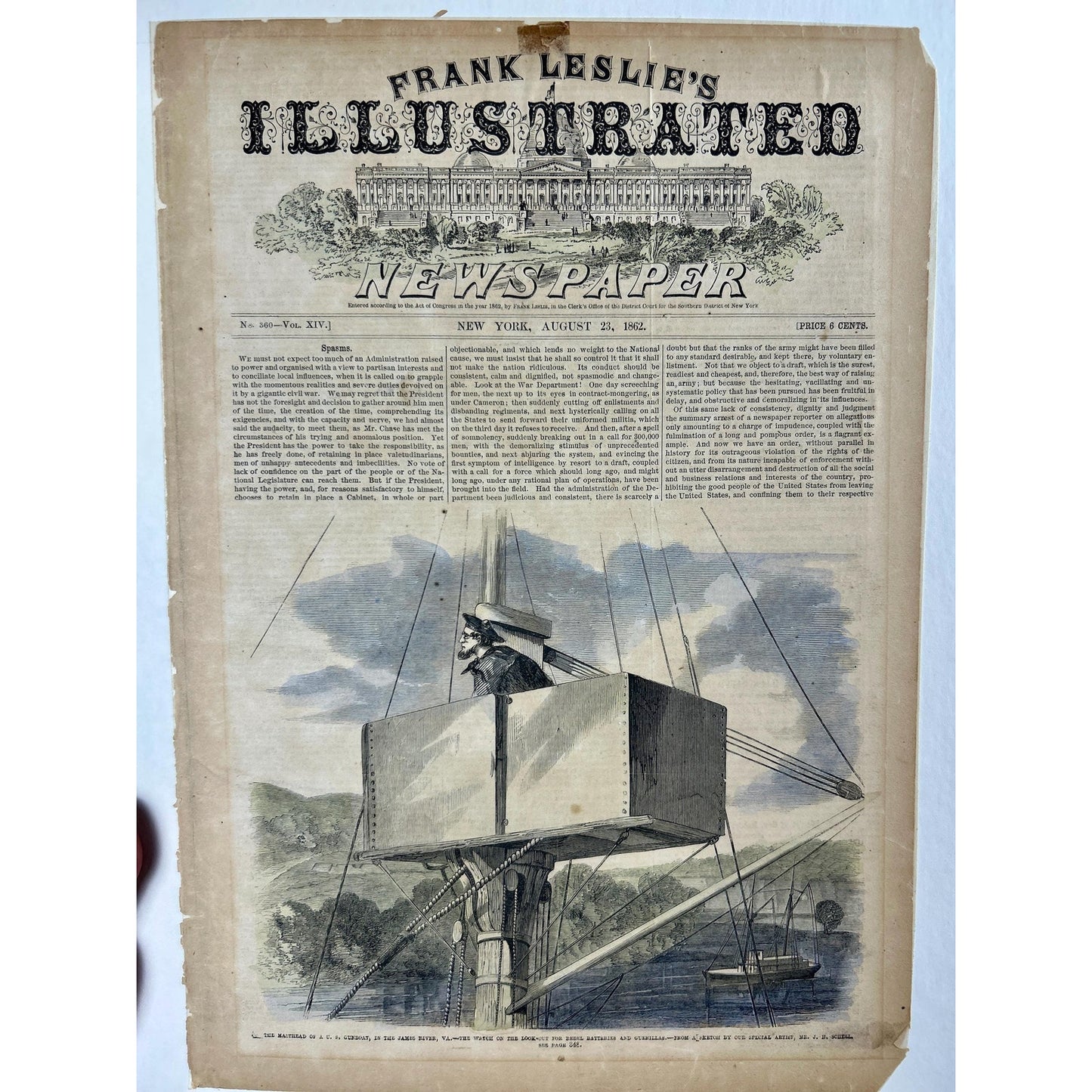 Antique Civil War 1862 Frank Leslie’s Newspaper Antietam Ironclad Original Covers Set of 3 Authentic Naval Battle Engraving Illustrated News