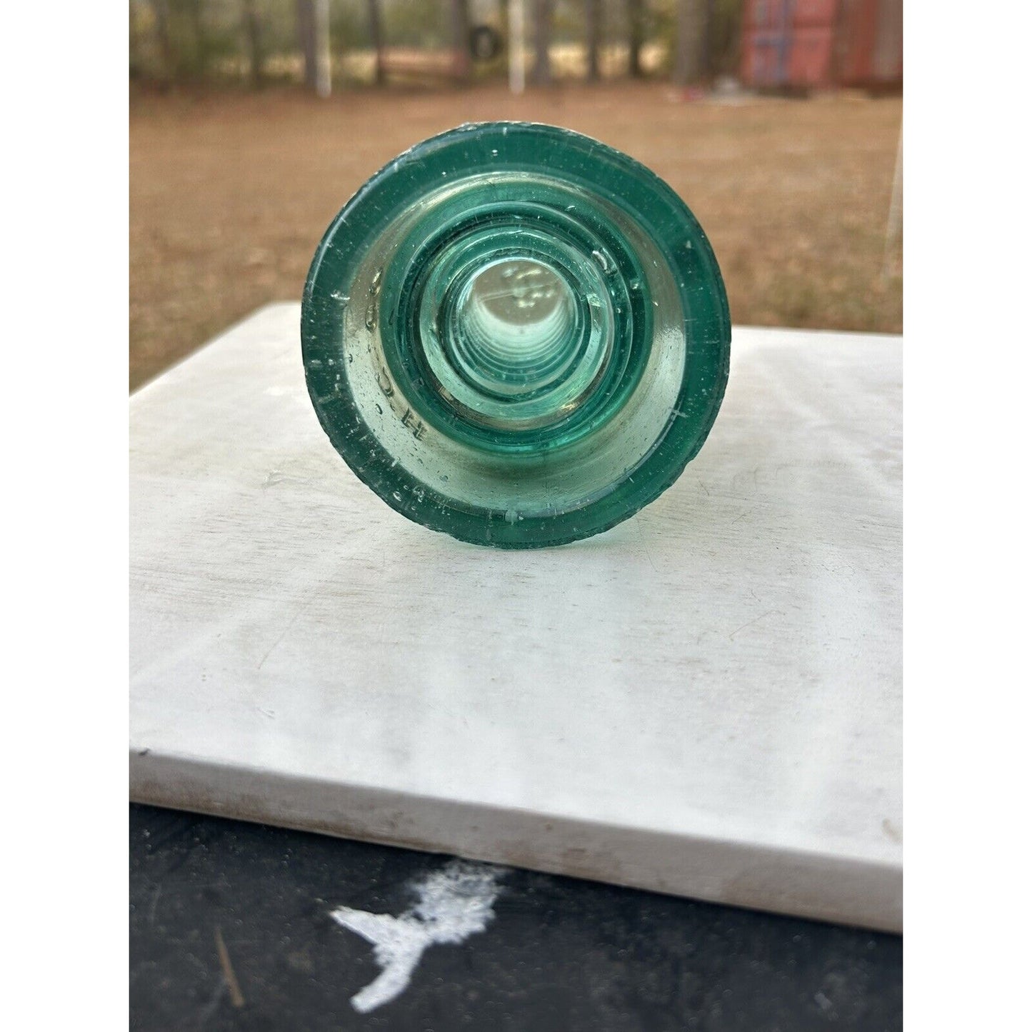 Antique H. G. Co Electric Insulator Beehive Aqua Blue Green Glass