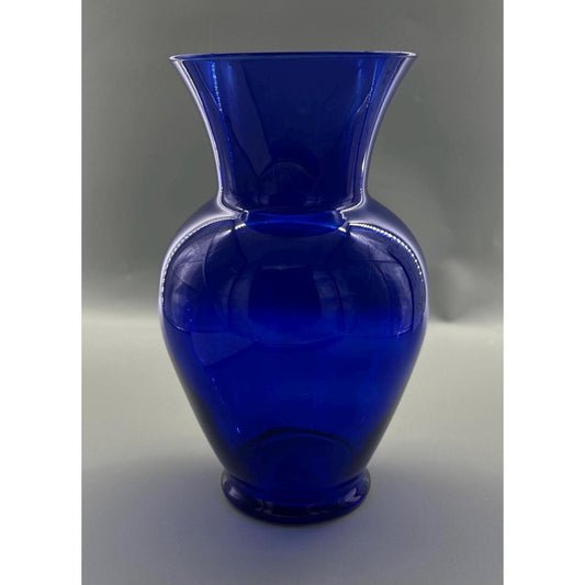 Vintage Cobalt Blue Art Glass Vase | Mid Century Modern Hand Blown Glass | MCM Studio Vase Decor