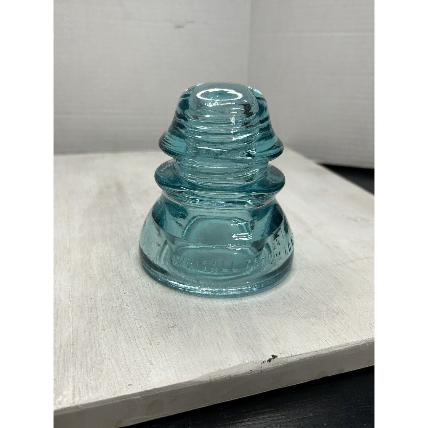 Antique Whitall Tatum Co. No. 1 Ice Blue Glass Insulator — Millville NJ — Second Example