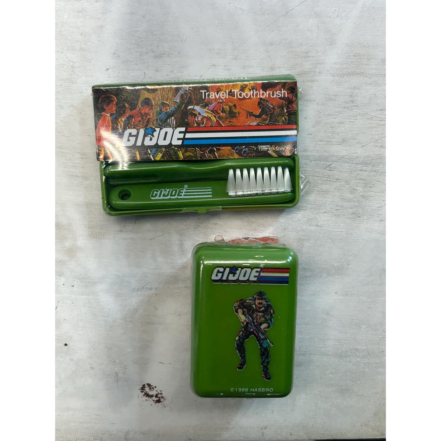 Vintage 1986 G.I. Joe Travel Toothbrush & Mini Soap Set – Hasbro Sealed Toiletries with Original Packaging – Retro Action Figure Toy