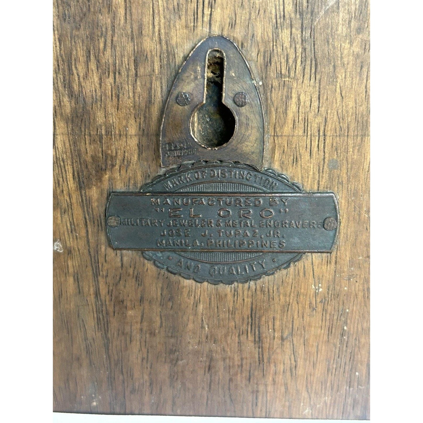 Philippine Nenita Unit Skull & Crossbones Plaque El Oro Military Jeweler Manila Cold War Era Cast Metal. 7th Battalion Combat Team