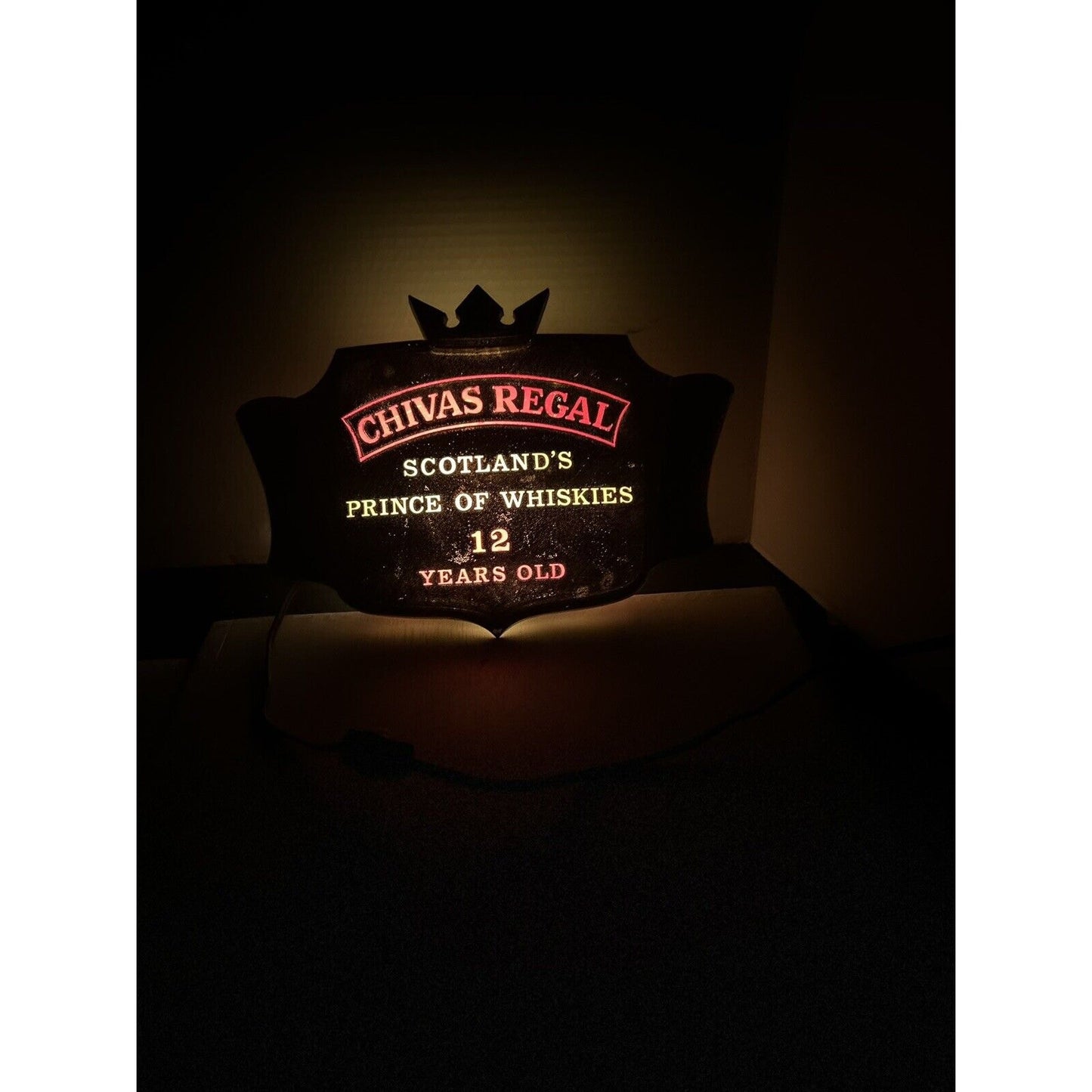 Vintage Chivas Regal light up bar sign back detail