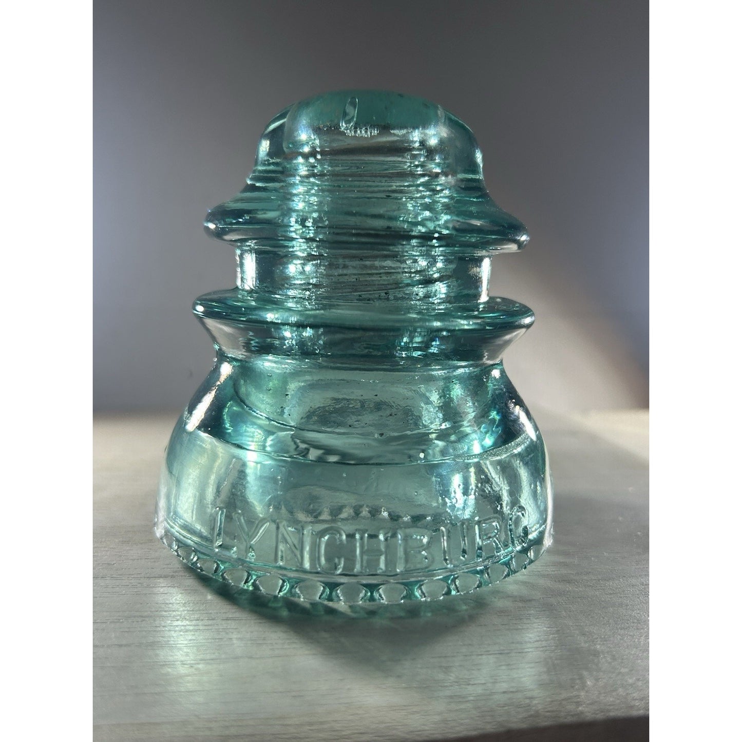 Rare Vintage Lynchburg No. 44 Glass Insulator – Ice Blue CD 154 – Made in USA –