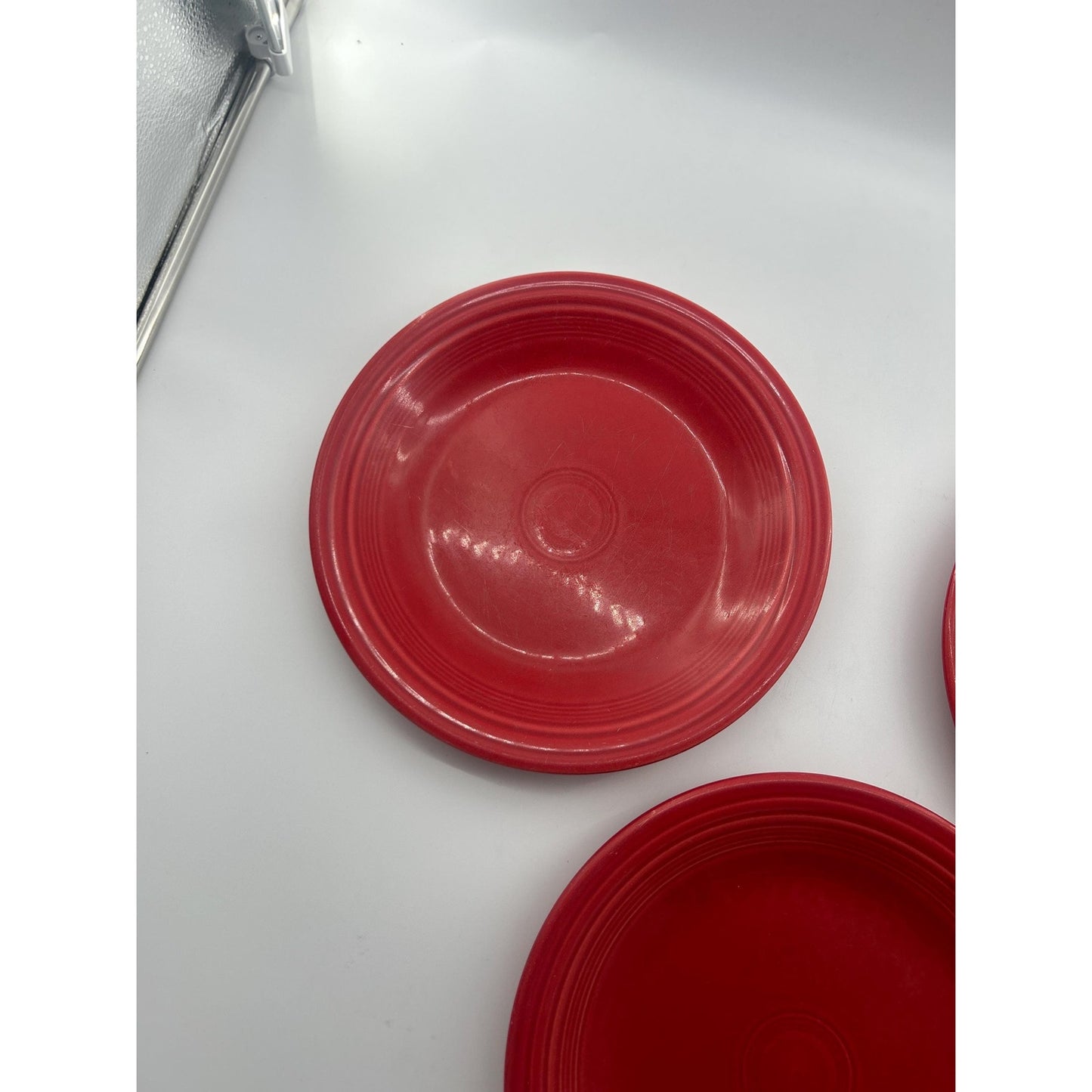 Vintage Red Fiestaware Plates Set of 3 | Homer Laughlin Fiesta Red Dinner Plates
