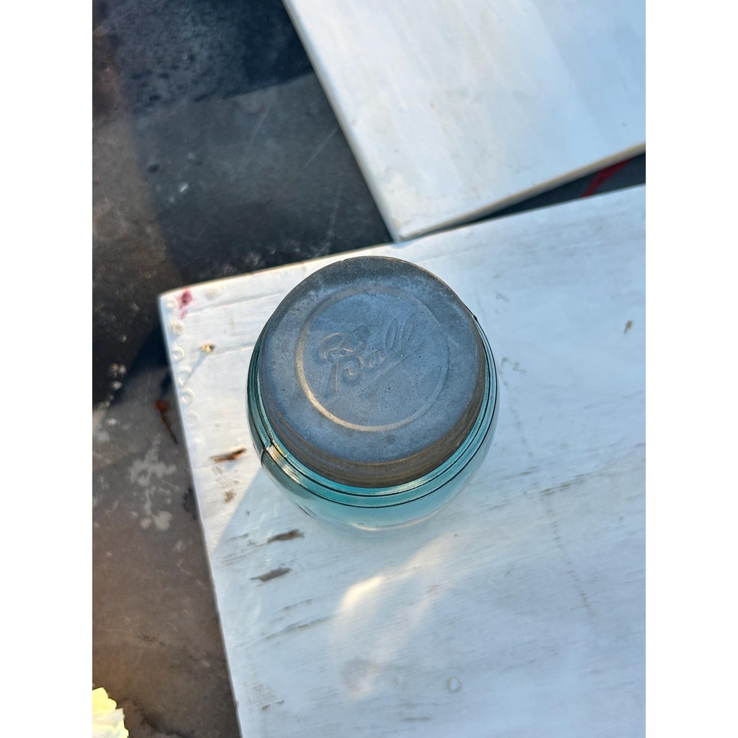 1900-1910 Ball Mason W "triple L Jar Quart Aqua Blue Glass W Lots Of Bubbles! | Mason_jar | Rare_jar | Blue_mason | Home_decor | Zinc