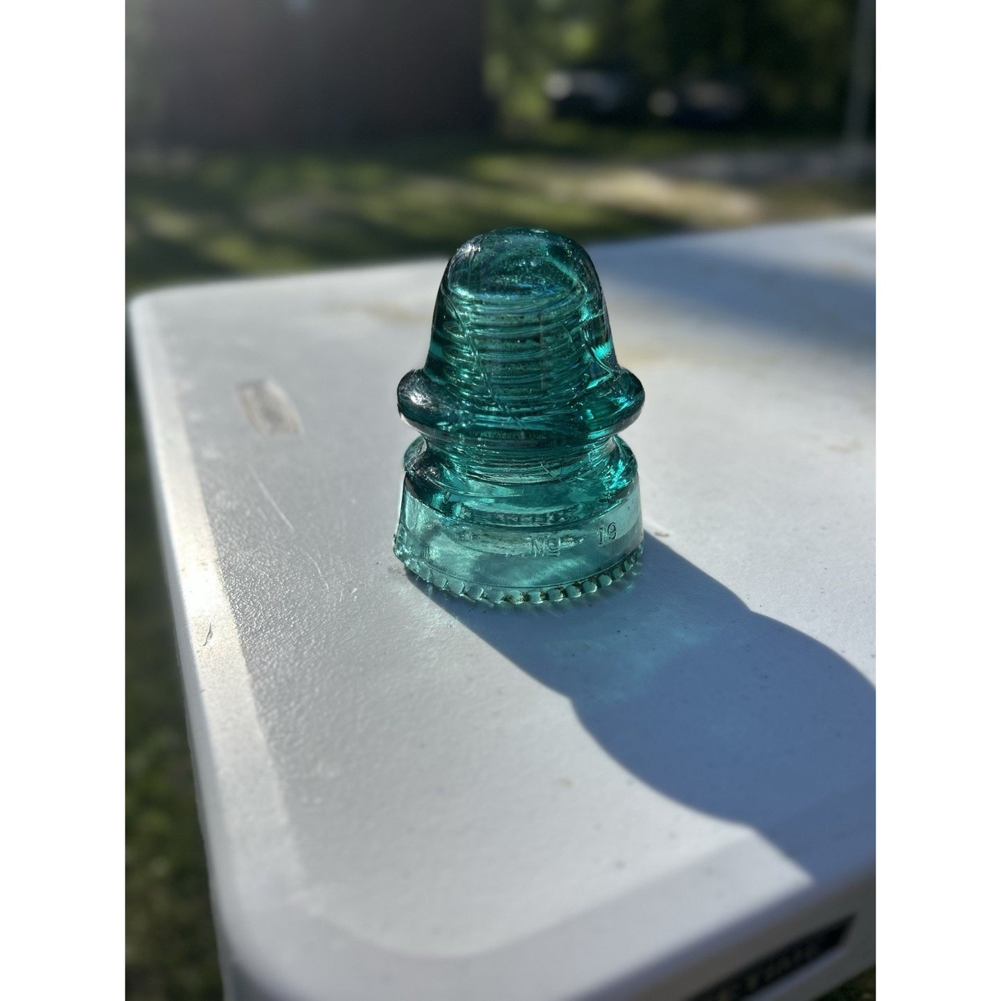 Antique Hemingray Petticoat Aqua Glass Insulator — Patent May 2 1893 — Second Example