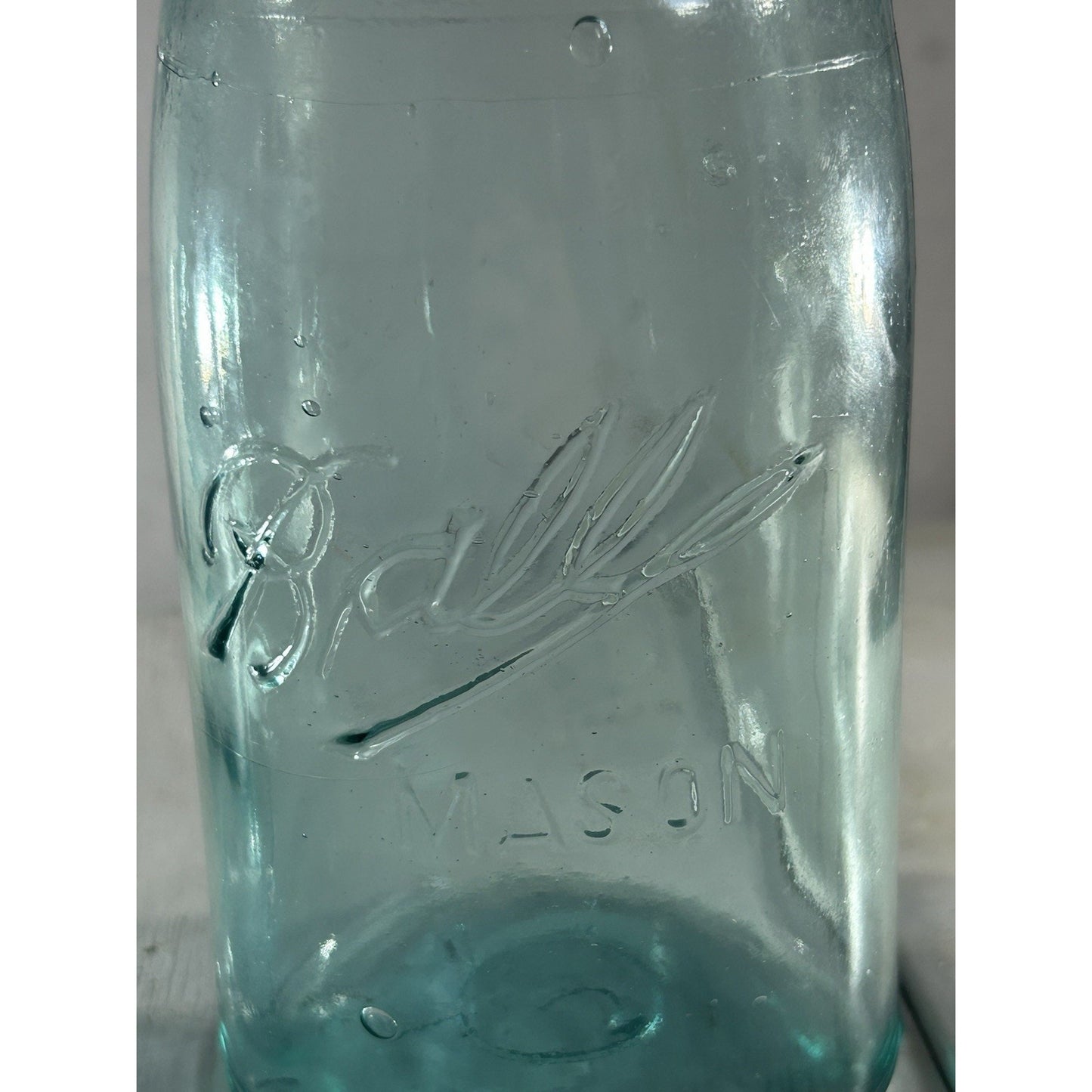 2 1920’s Vintage Ball Mason Jars – Triple L Logo – Quart – Aqua Blue – Zinc Lids