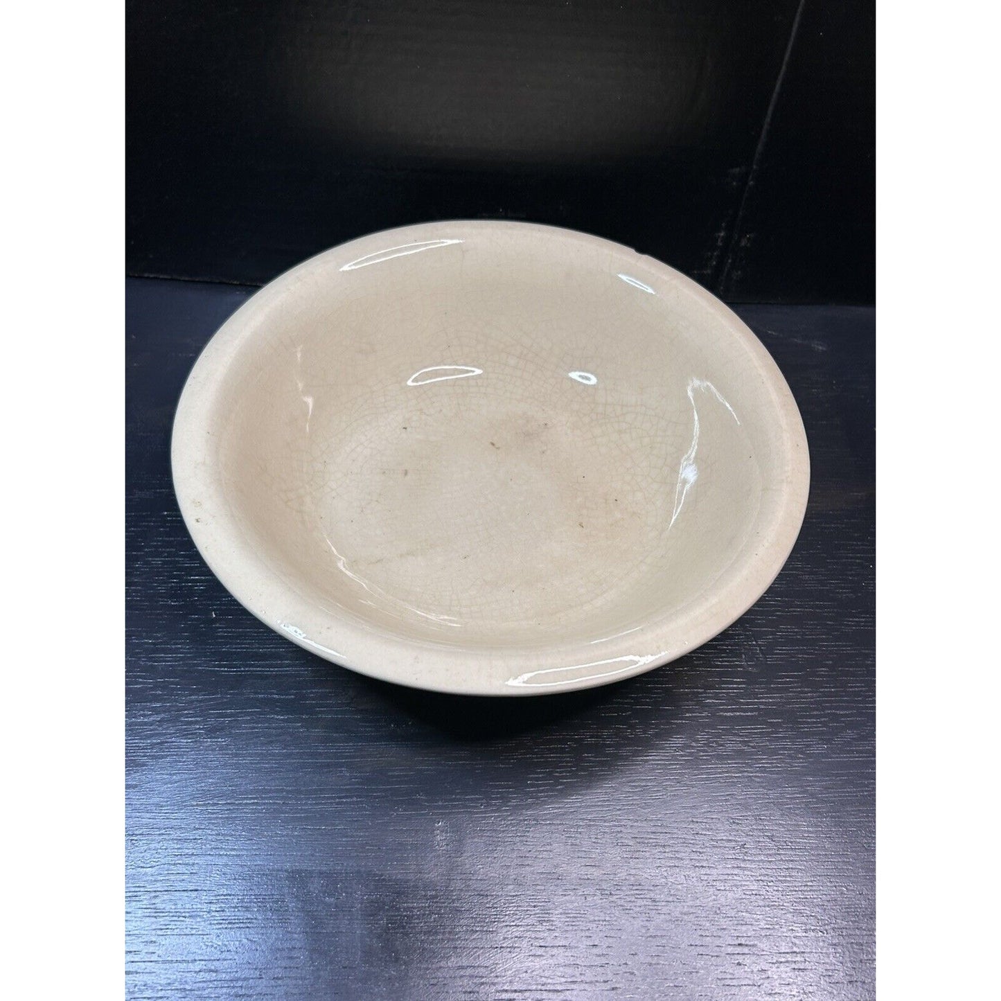 McCoy USA Cream White 10.75 Inch Bowl Mixing Dish Vintage Wash Basin Pottery