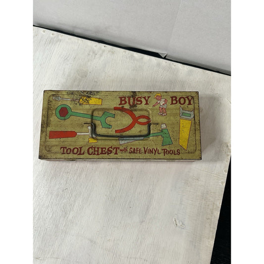 Awesome Vintage Busy Boy Tool Chest Box by Ohio Art Mid Century Toys Americana