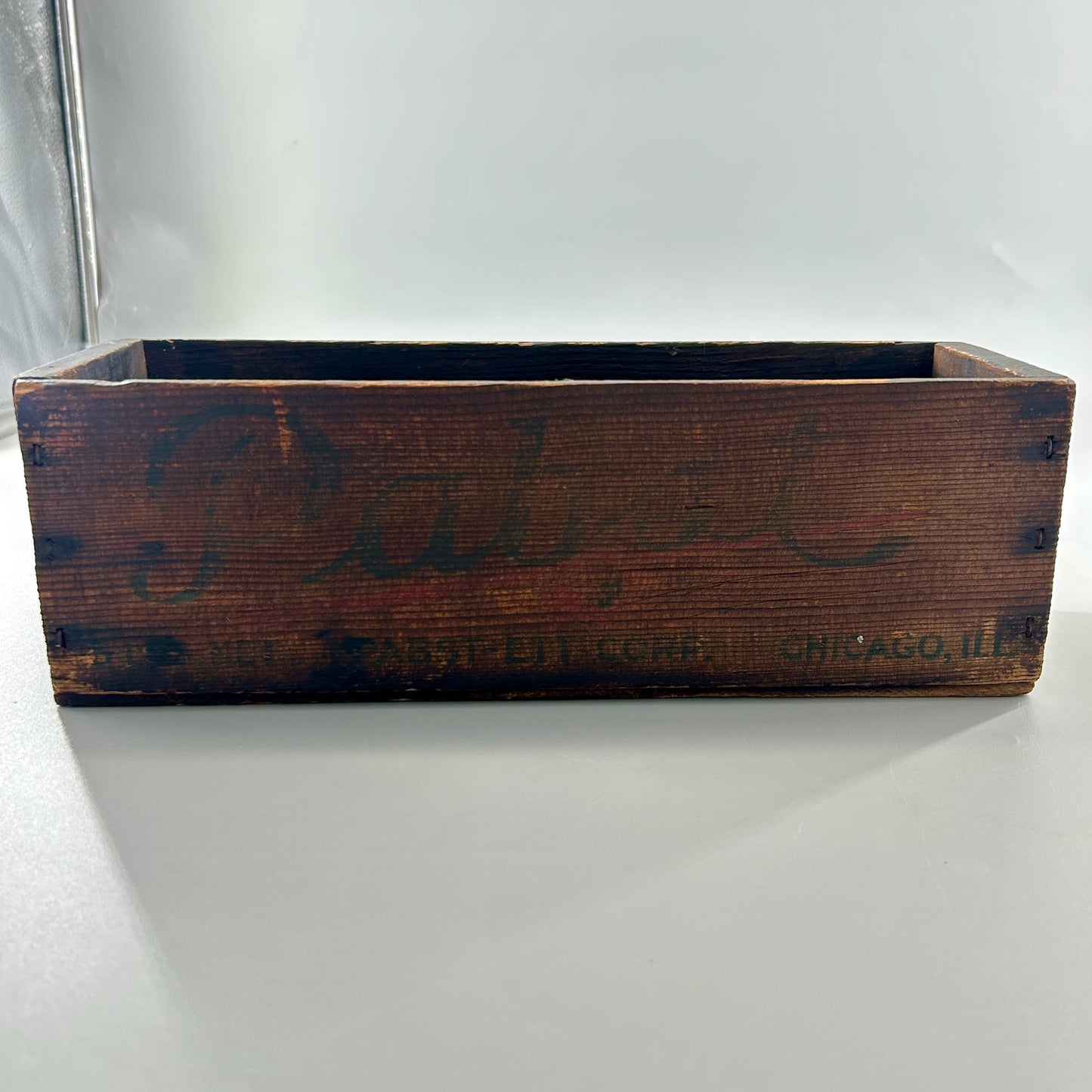 Antique Pabst Cheese Crate Wood Advertising Box Chicago IL Blue Label Pabst Blue Ribbon Related Farmhouse Decor