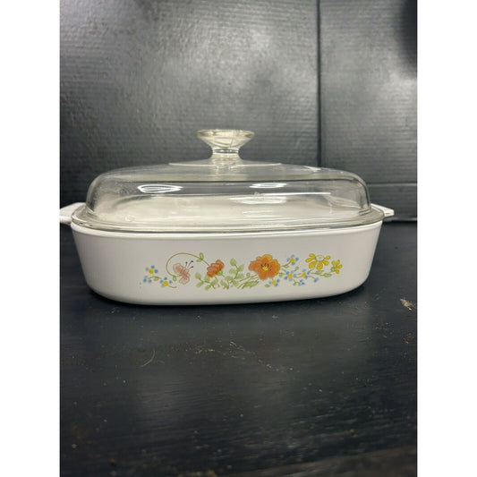 Very Rare Vintage CorningWare Wildflower A-10-B 2.5L with Original Pyrex Lid