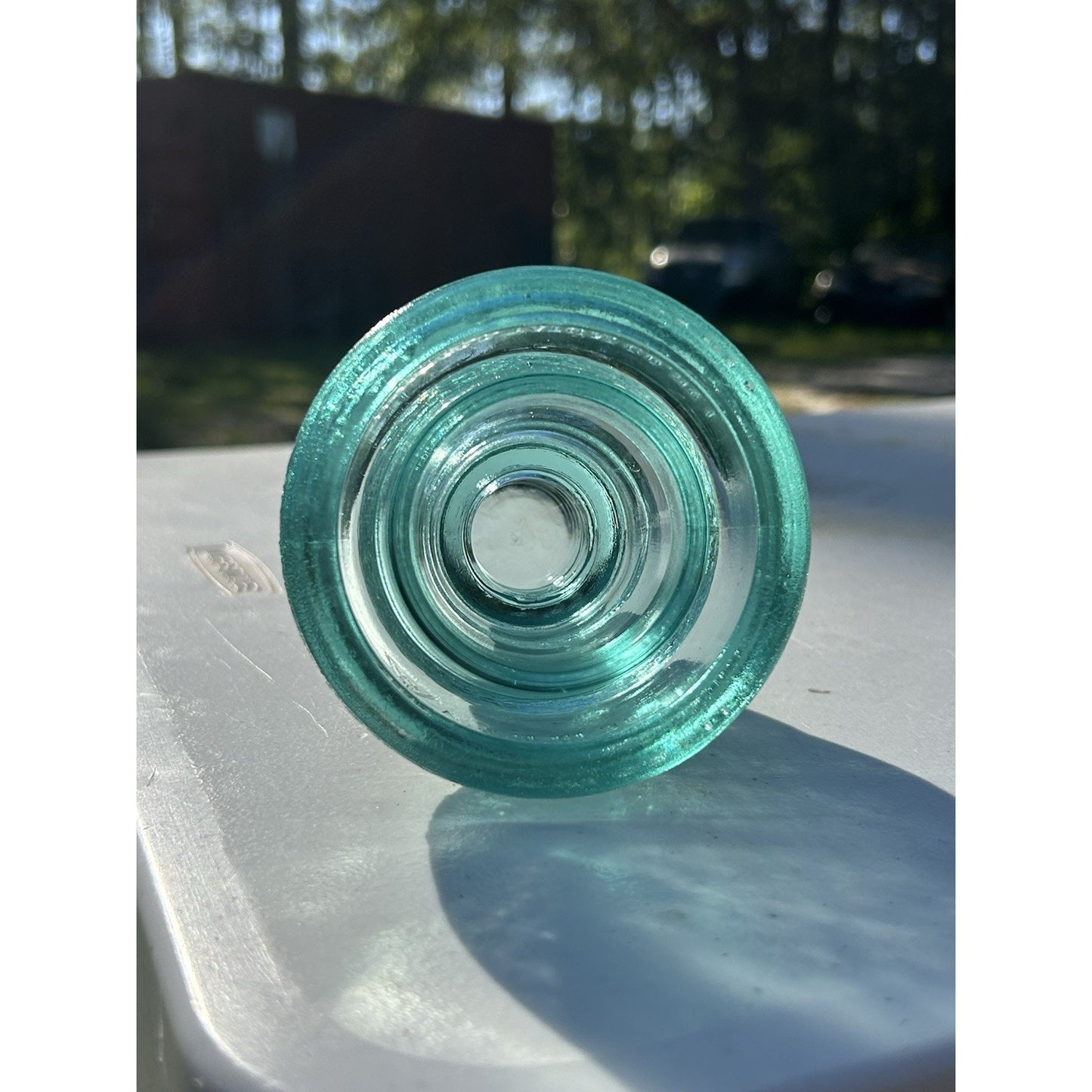Antique Whitall Tatum Co. No. 1 Ice Blue Glass Insulator — Scarce Color — Excellent Condition