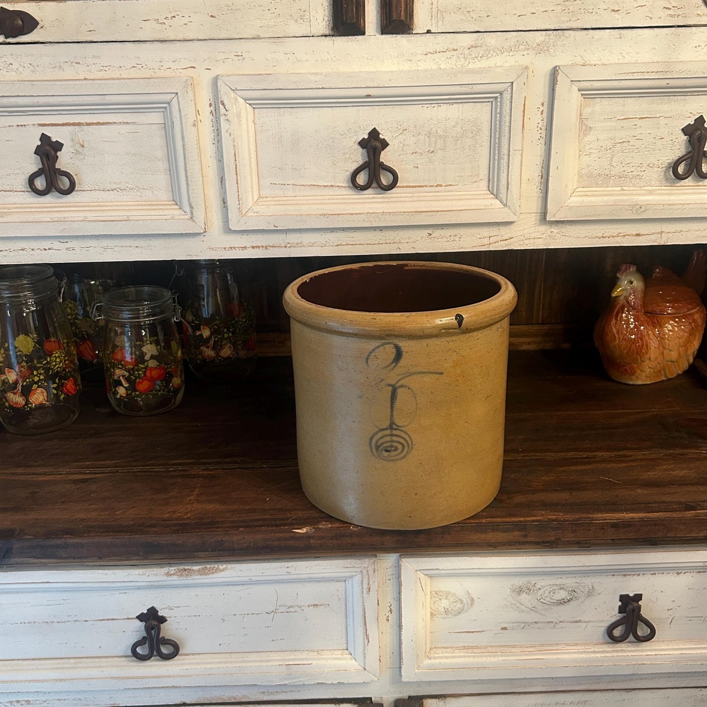 Antique Red Wing 2 Gallon Stoneware Crock Cobalt Blue Early 1900s