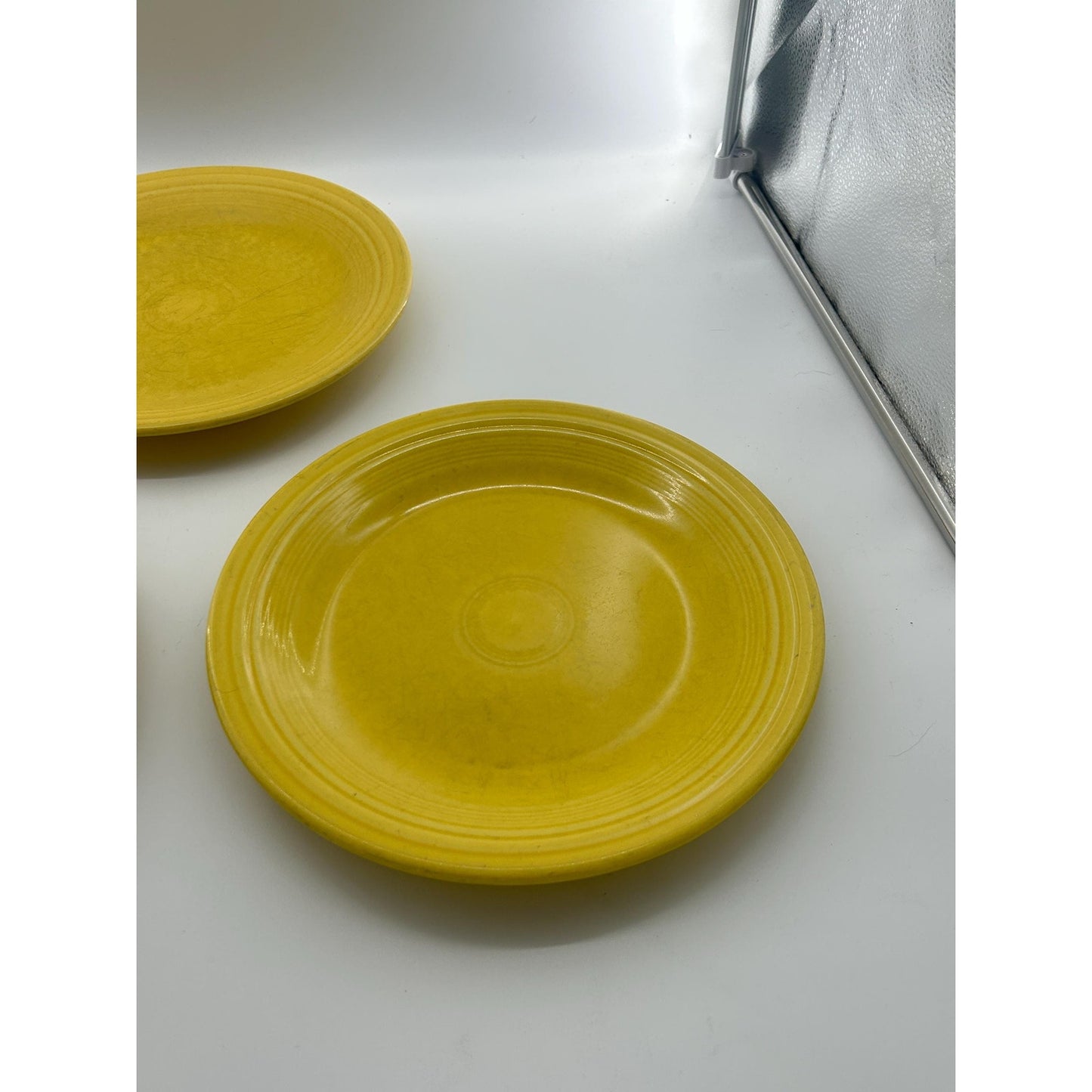 Fiesta Sunflower Yellow Dinner Plates Set • Homer Laughlin Fiesta Ware • Lead Free USA • Yellow Ring Rim Plates • 10.5” Vintage Style