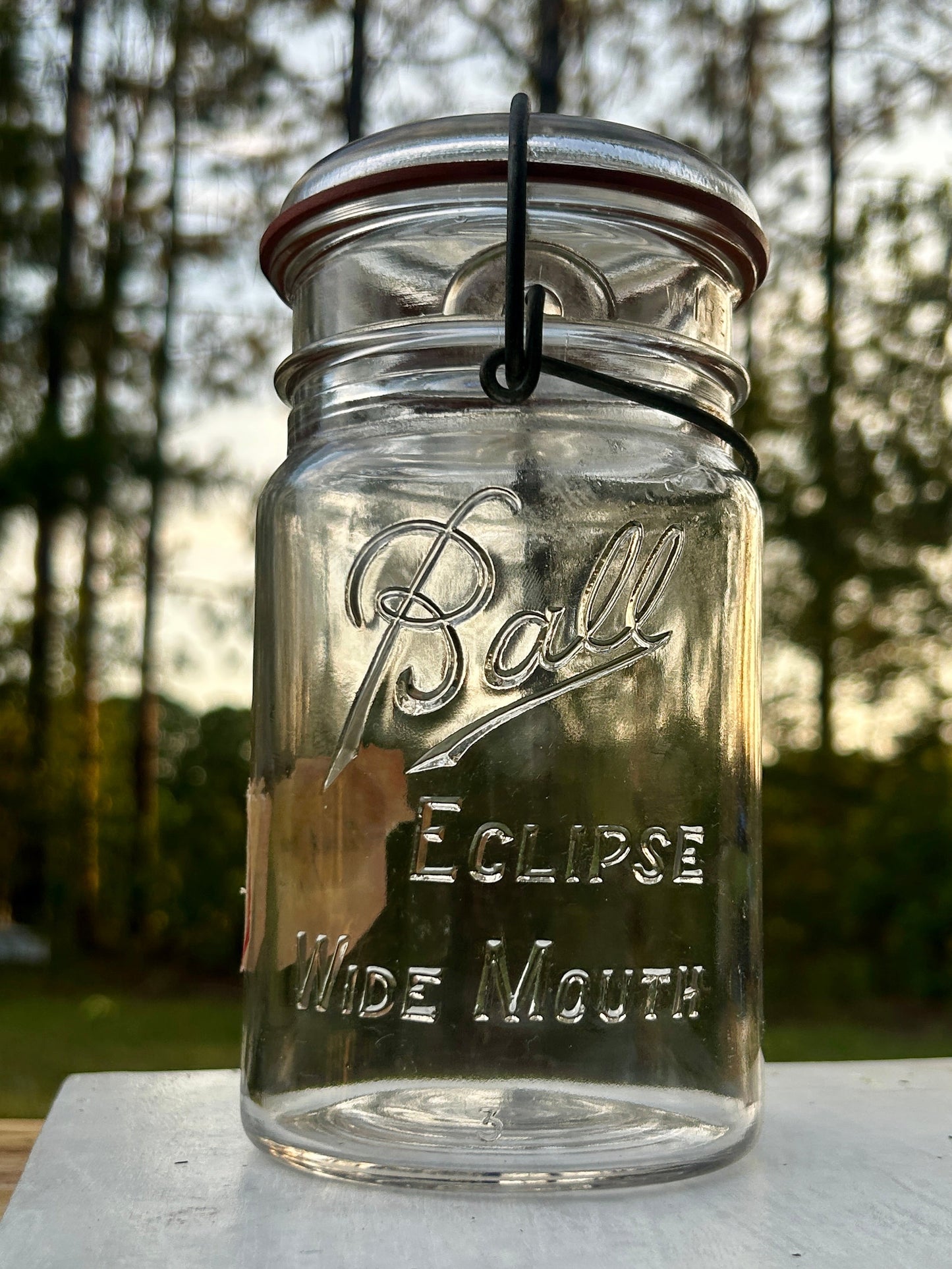 Scarce Complete Ball Eclipse Wide Mouth Jar With Glass Lid & Old Paper Label
