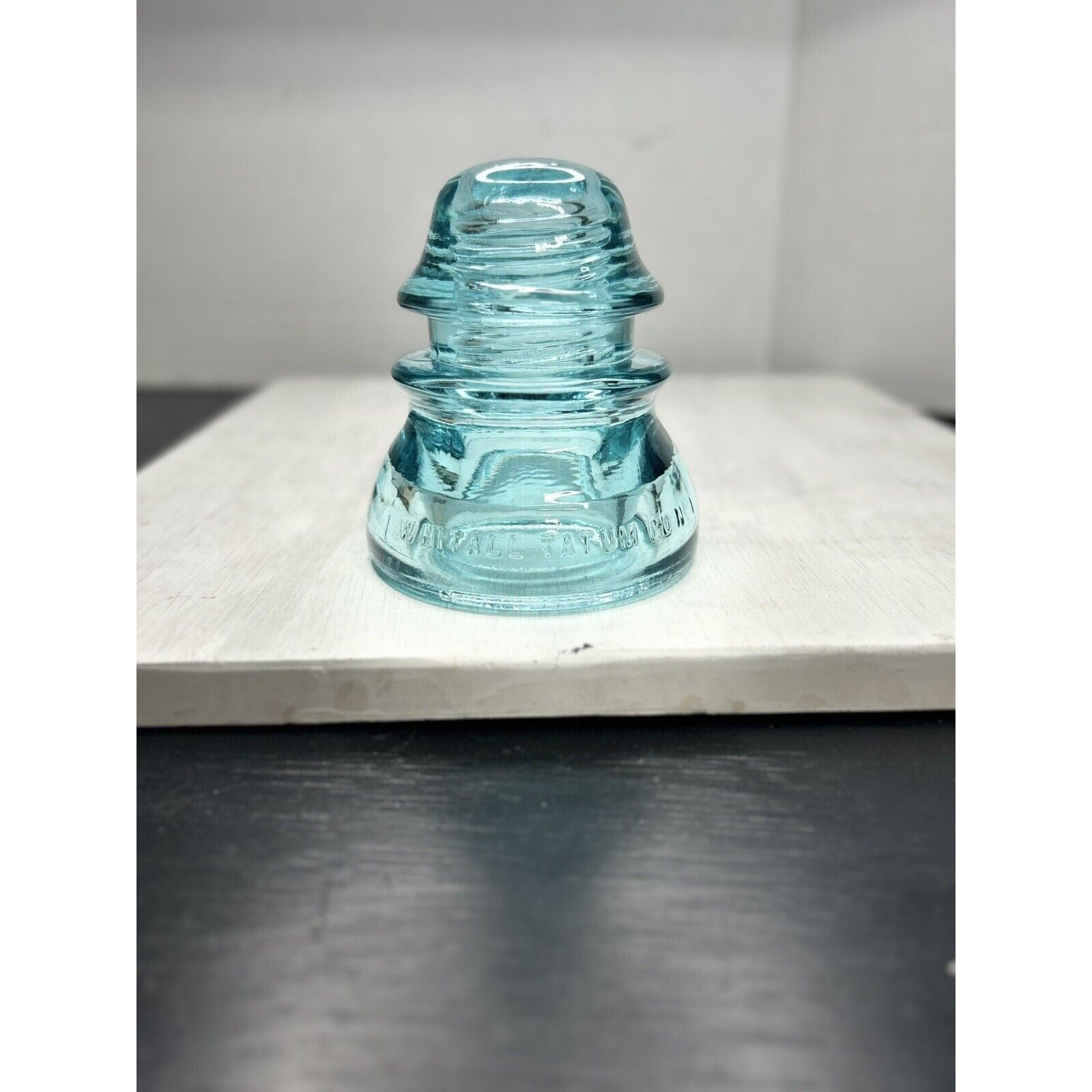 Vintage Whitall Tatum No 1 icy blue insulator base mark