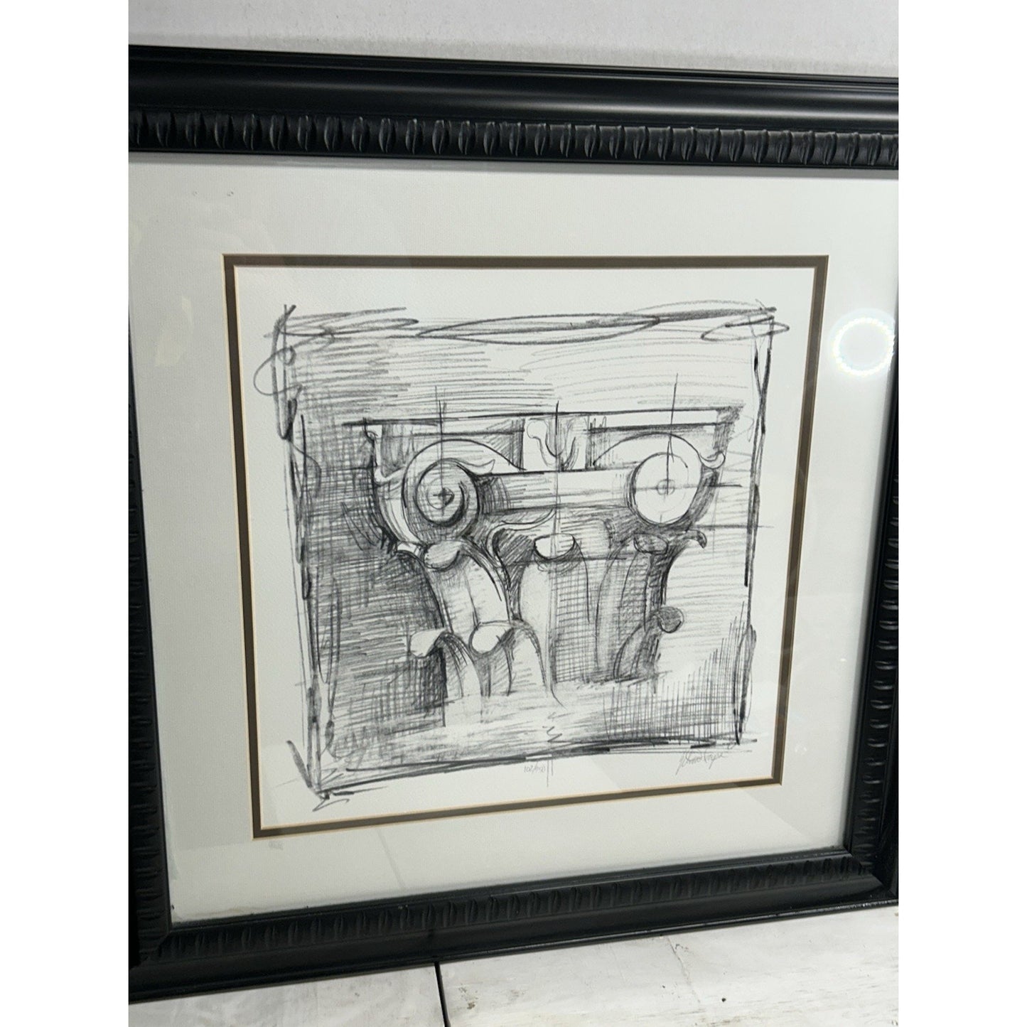 Ethan Harper Drawing the Elements II Signed Print Framed Architectural Art Rare!