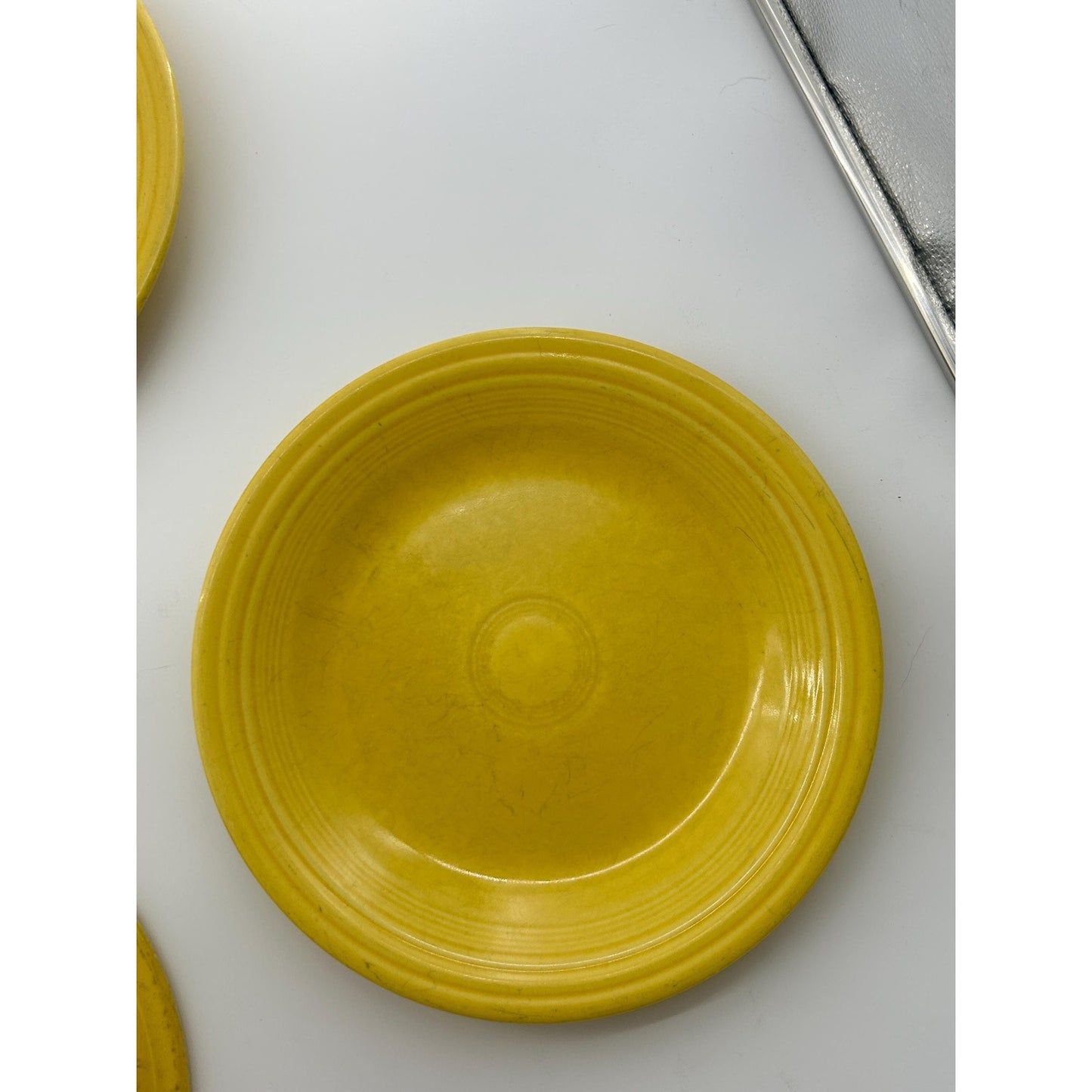 Fiesta Sunflower Yellow Dinner Plates Set • Homer Laughlin Fiesta Ware • Lead Free USA • Yellow Ring Rim Plates • 10.5” Vintage Style