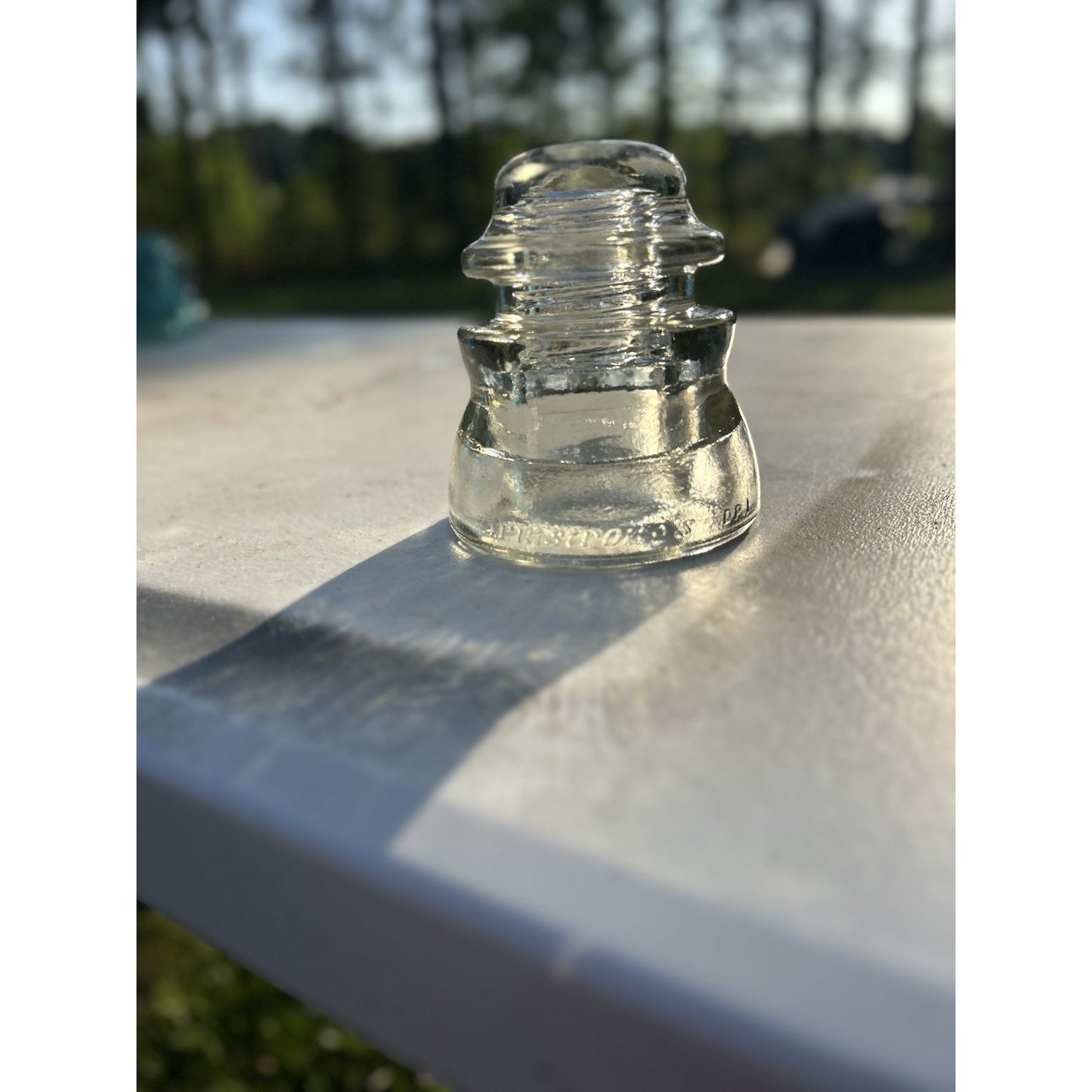 Vintage Armstrong DP-1 Clear Glass Insulator — Crystal Clear — Made in USA