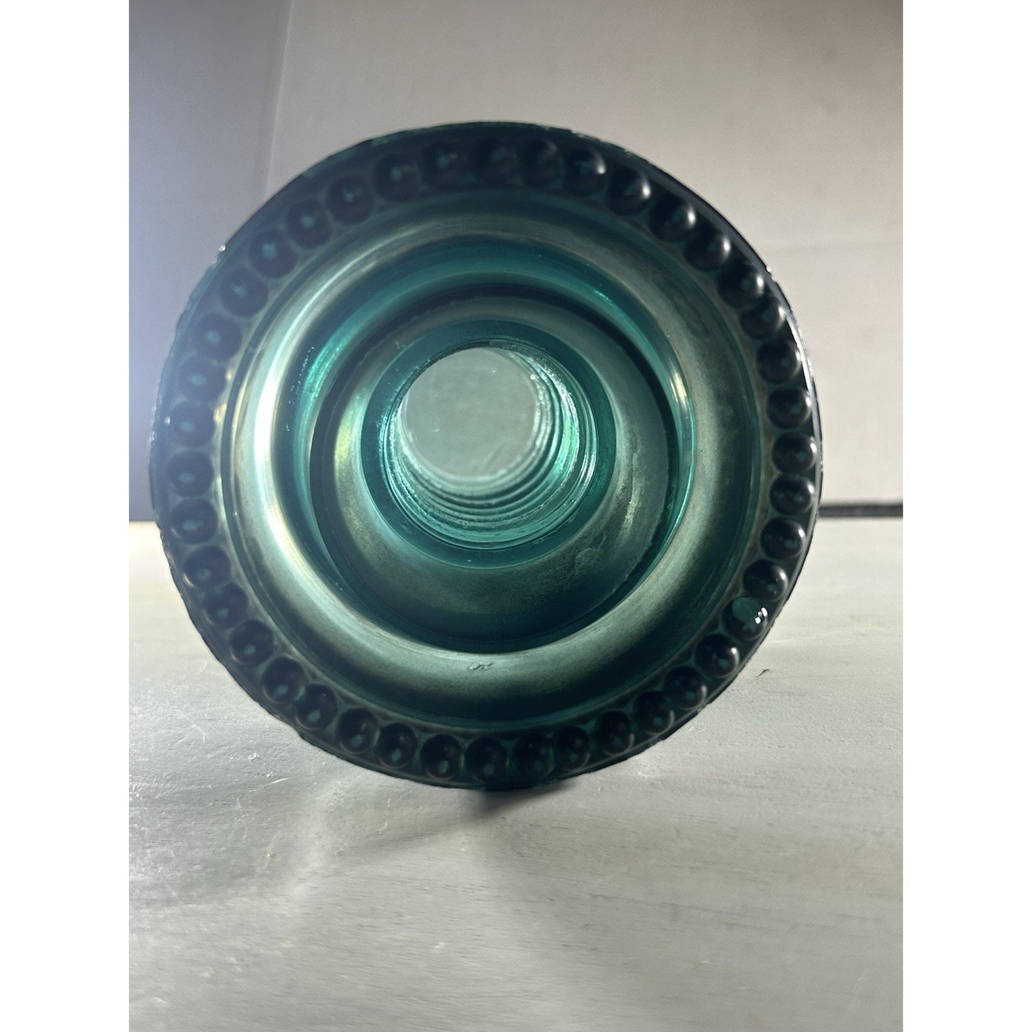RARE Vintage Green Black Swirl Hemingray 20 Glass Insulator Matte Glass. Scarce!