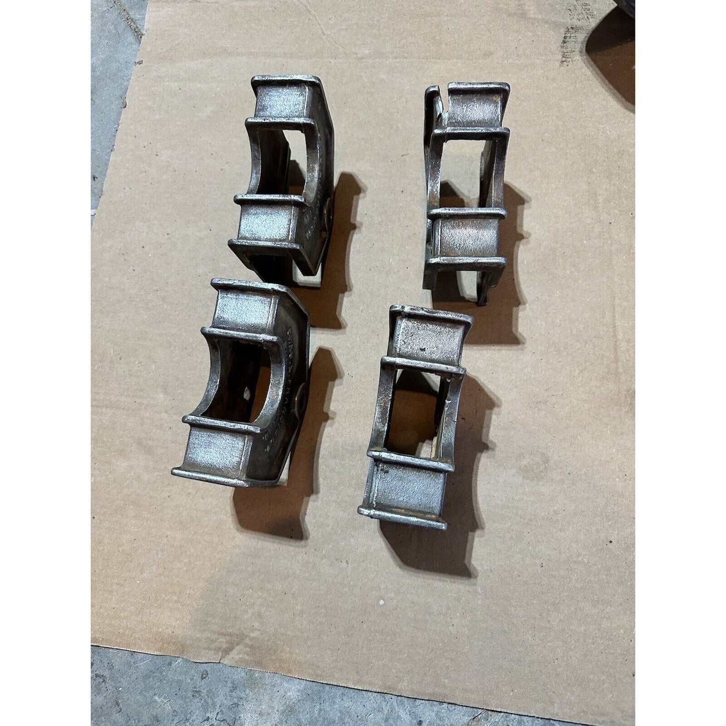 Antique Chas. E. Francis Factory Cart Hardware Set — Complete Cast Iron Wheels, Casters & Brackets
