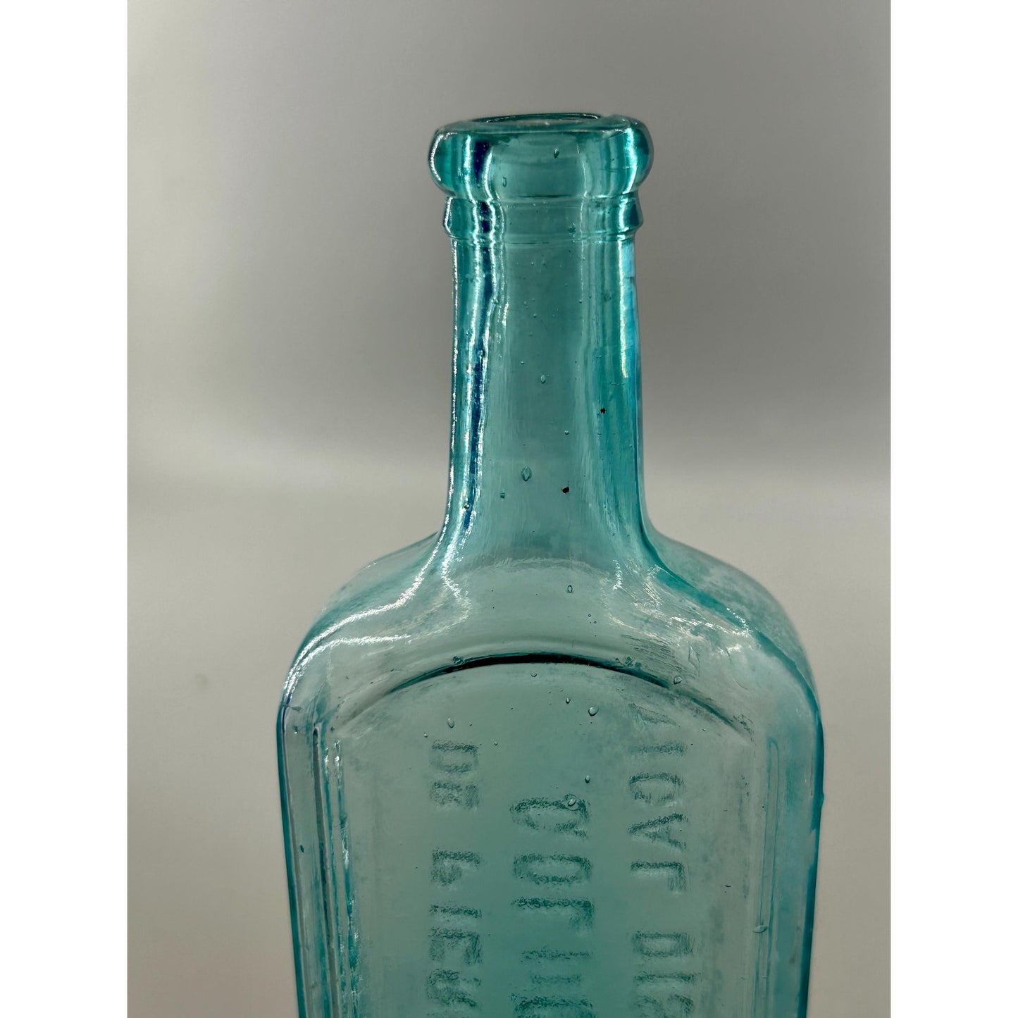 Antique Dr Pierce Golden Medical Discovery Aqua Blue Medicine Bottle Buffalo NY Patent Medicine c1880s