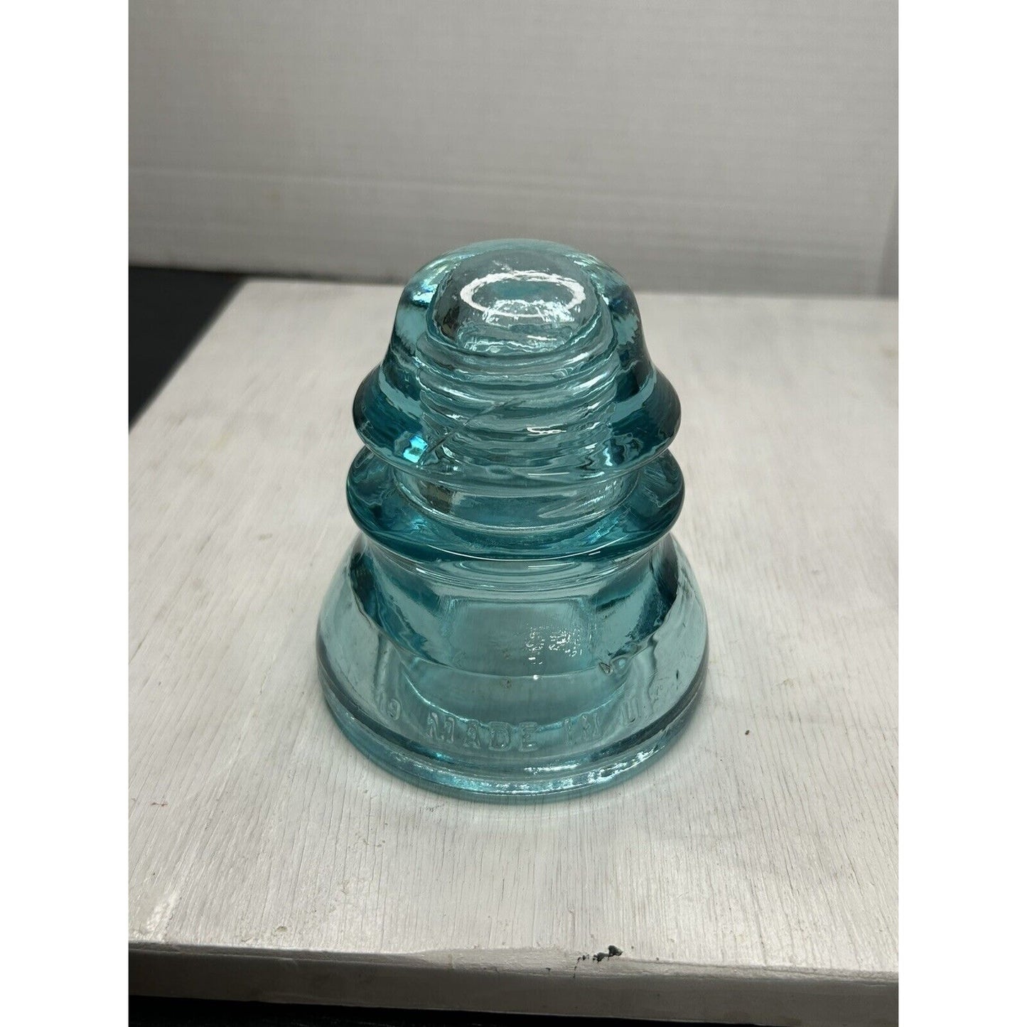 Antique Whitall Tatum Co. No. 1 Ice Blue Glass Insulator — Millville NJ — Second Example