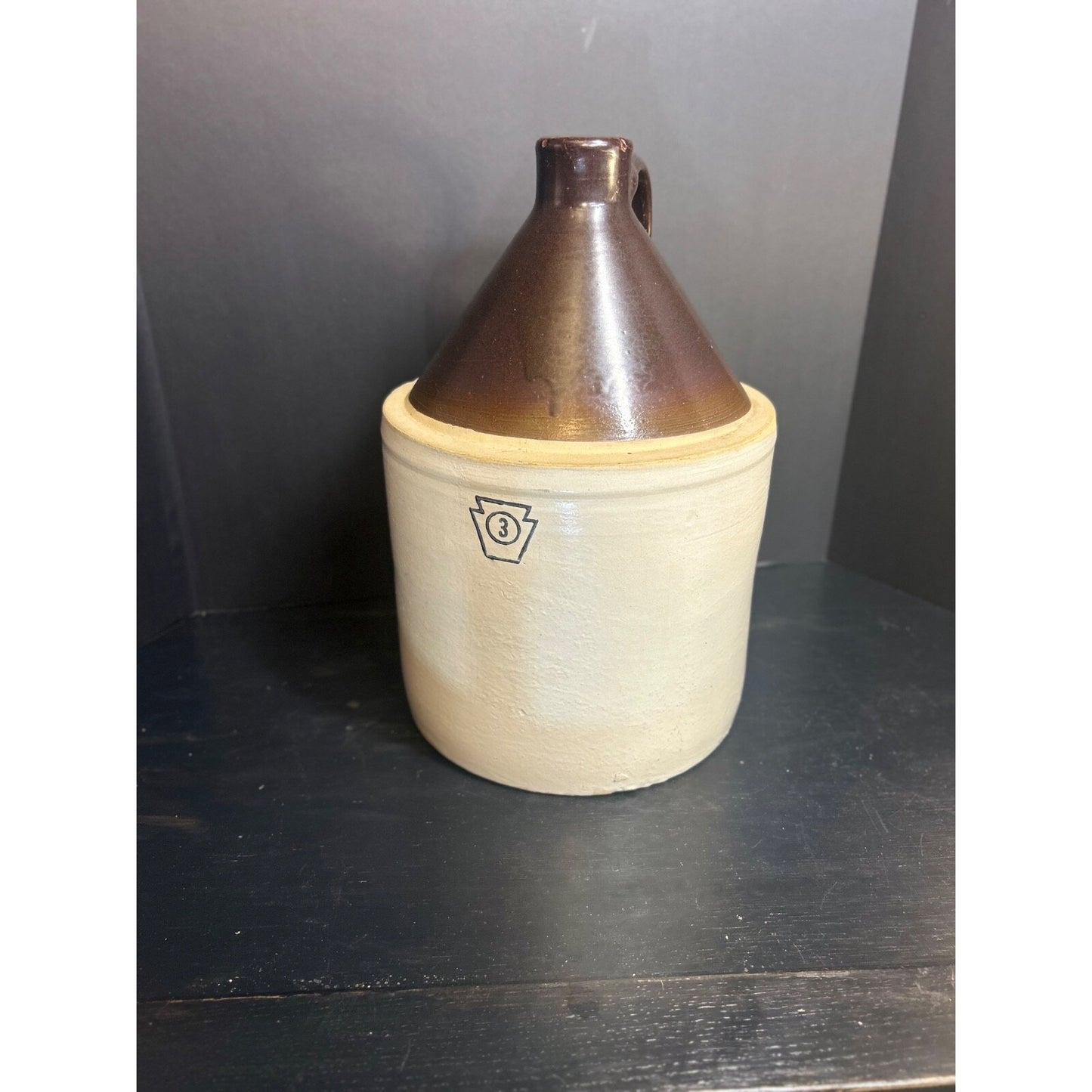 Antique Pfaltzgraff 3 Gallon Stoneware Crock Jug — Keystone Mark — York Pennsylvania