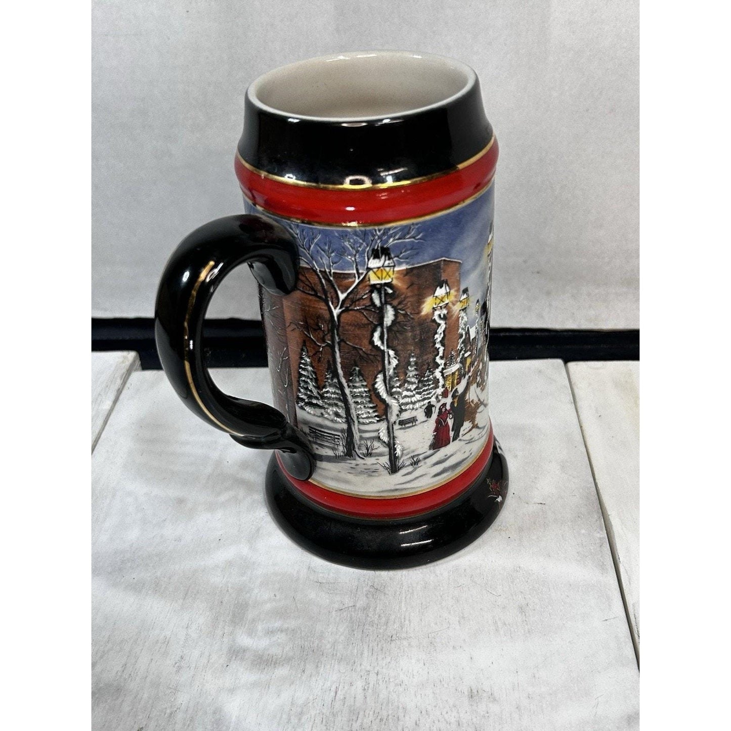 Vintage Budweiser Clydesdales Beer Stein 1992 A Perfect Christmas Holiday Mug Anheuser Busch Ceramarte Breweriana . Great Christmas gift