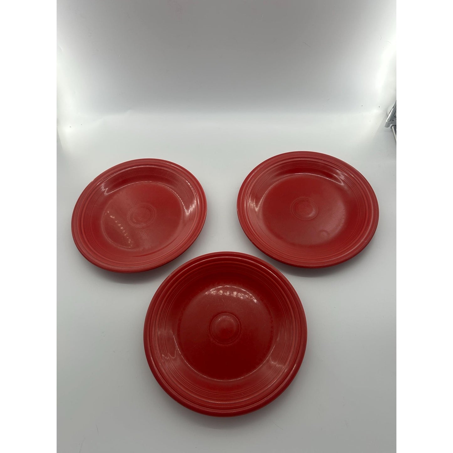 Vintage Red Fiestaware Plates Set of 3 | Homer Laughlin Fiesta Red Dinner Plates