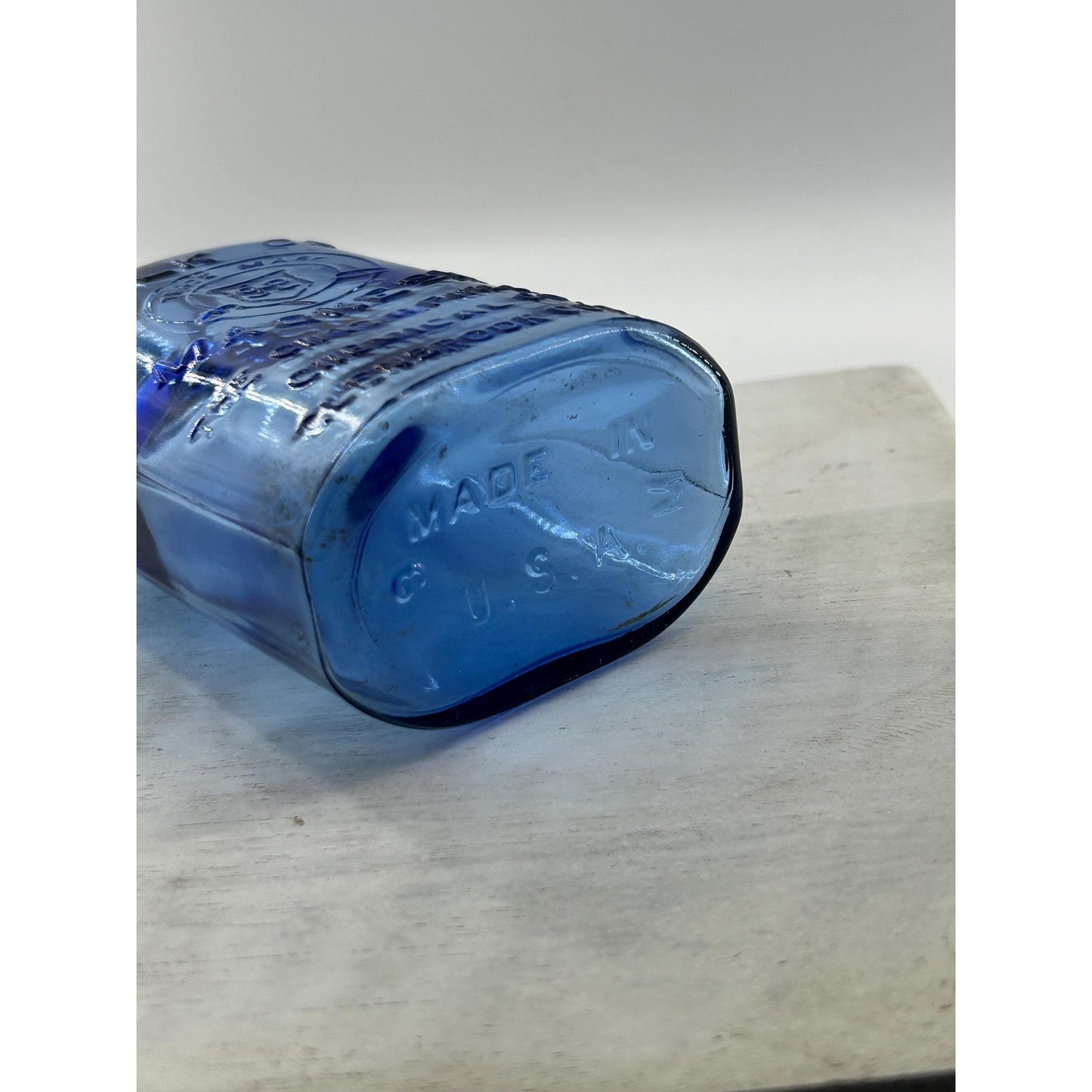 Antique Apothecary Milk of Magnesia Bottle c. 1910–1925 | Blue Glass Chas H Phillips Chemical Co. Cobalt blue apothecary bottle decor