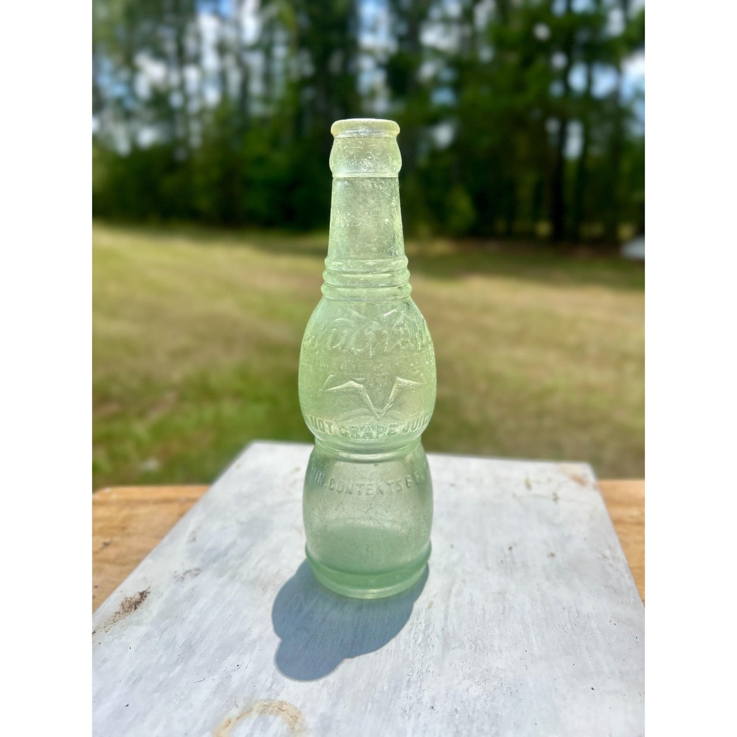 Antique NuGrape Soda Bottle, Savannah Georgia, Embossed 6 oz Green Glass, Patented March 9 1920 . Scarce vintage bottle. Savannah , GA