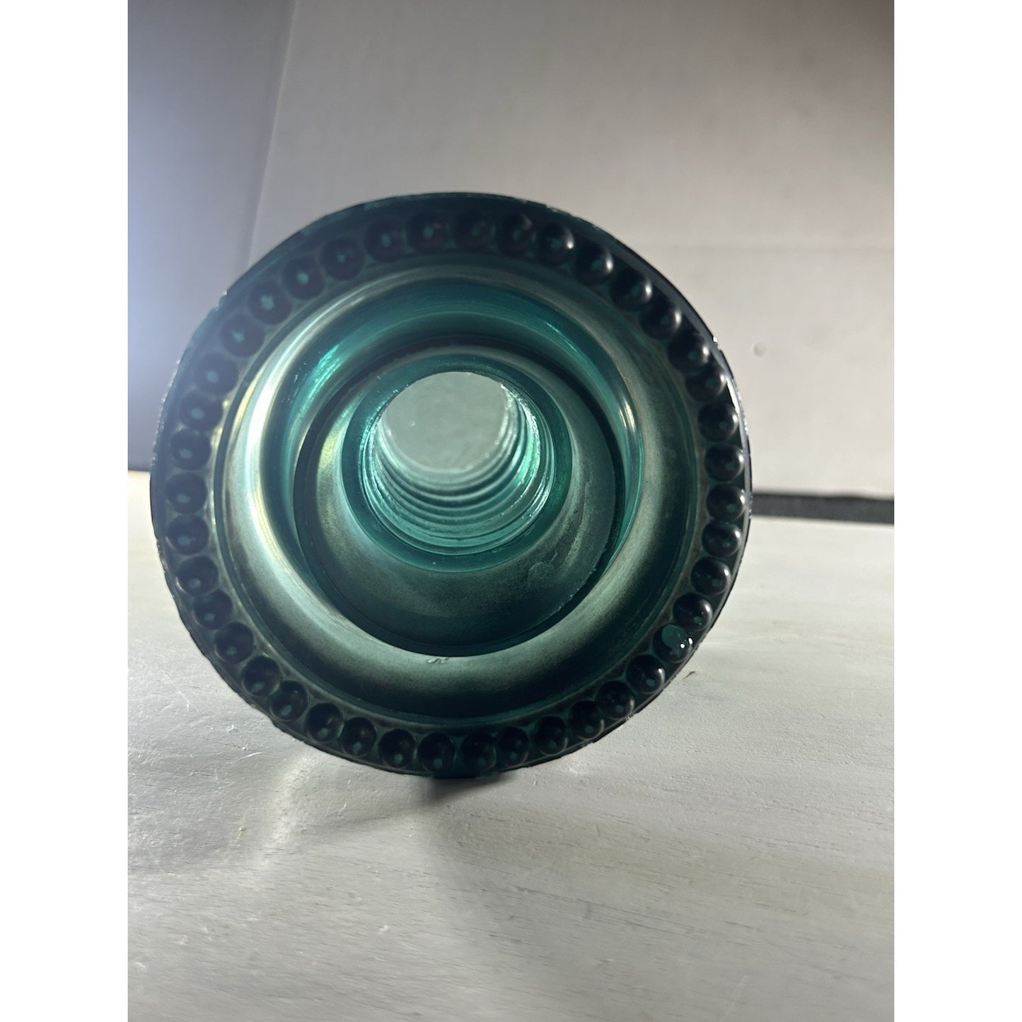 RARE Vintage Green Black Swirl Hemingray 20 Glass Insulator Matte Glass. Scarce!