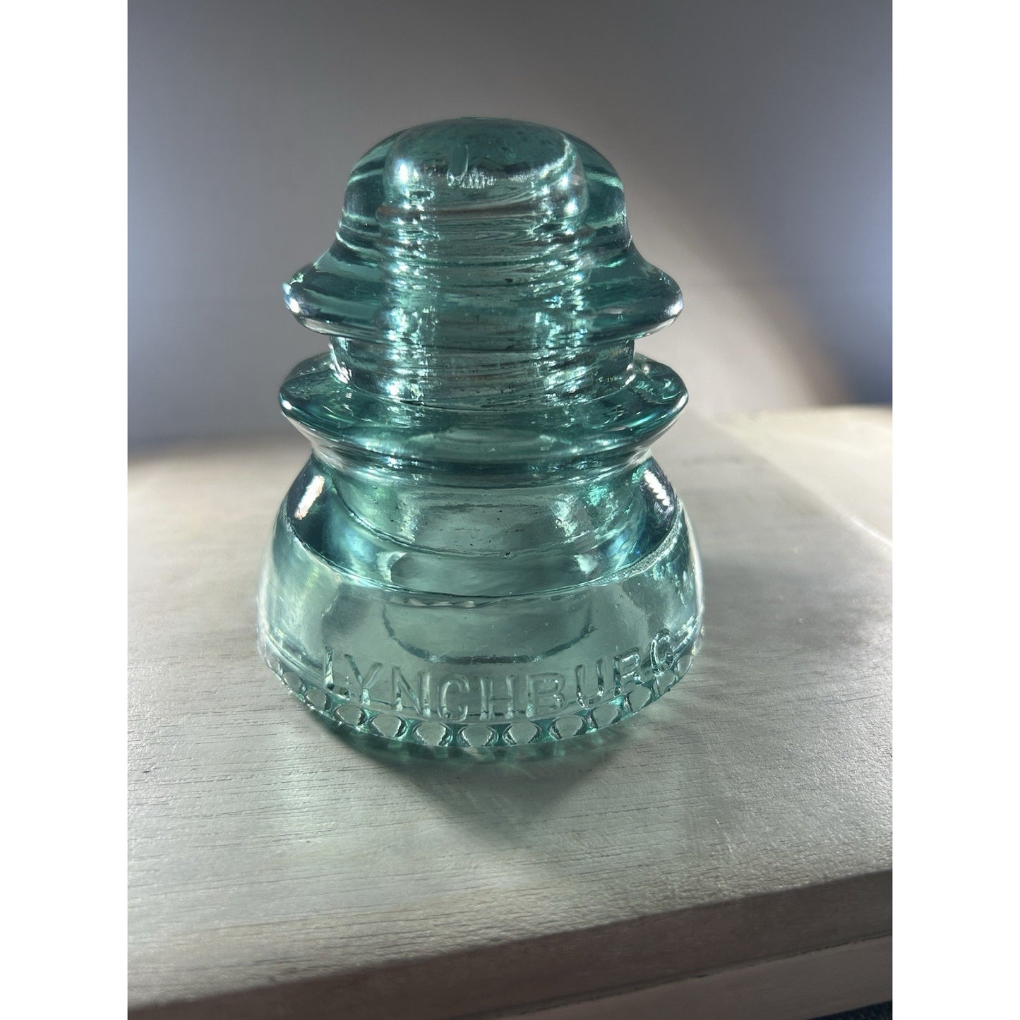 Rare Vintage Lynchburg No. 44 Glass Insulator – Ice Blue CD 154 – Made in USA –
