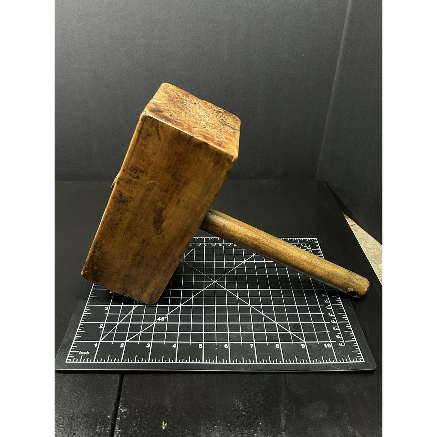 Antique Joiner's Mallet — Late 1800s Solid Hardwood Head — Heavy Early-American Woodworking Tool — Primitive Workshop Decor