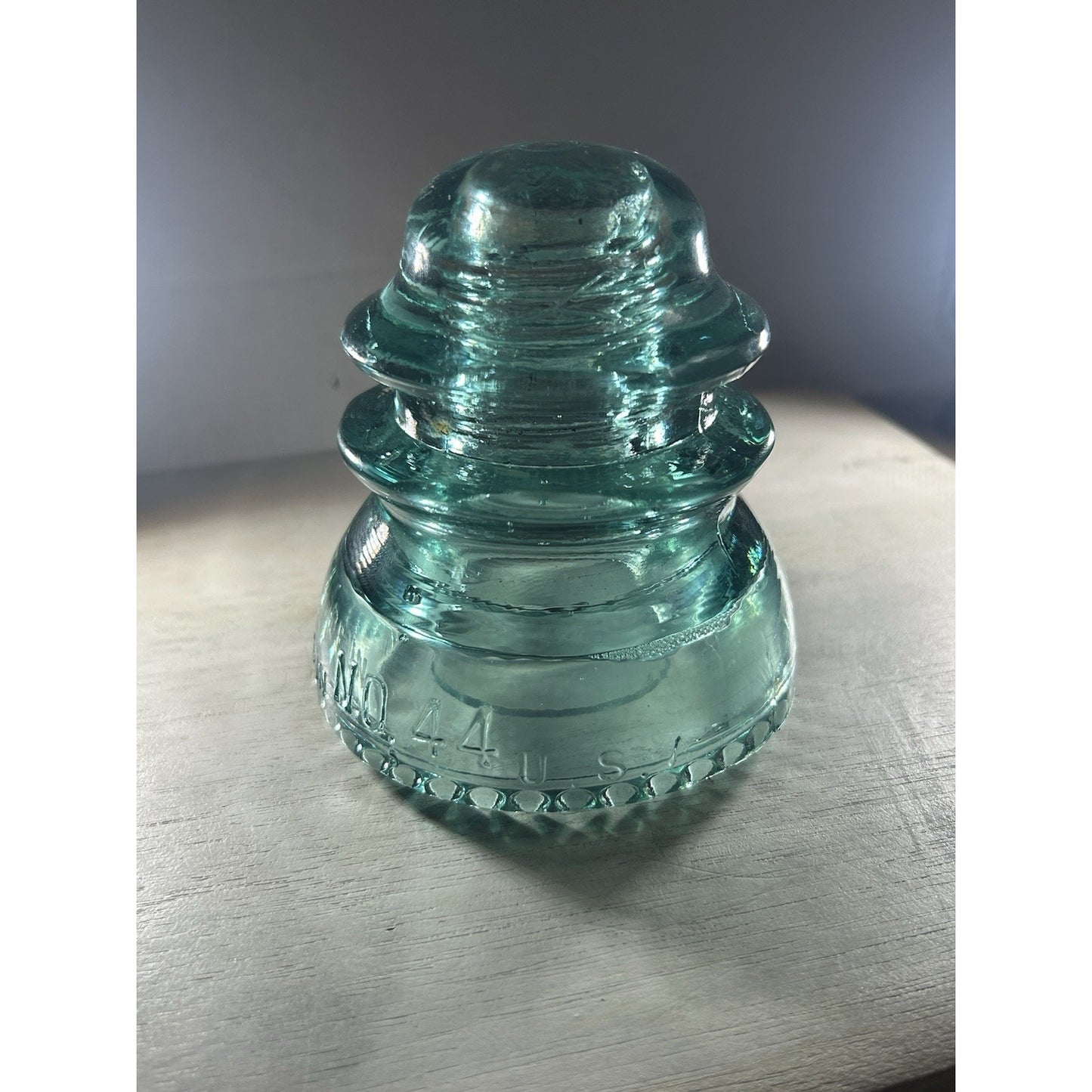 Rare Vintage Lynchburg No. 44 Glass Insulator – Ice Blue CD 154 – Made in USA –