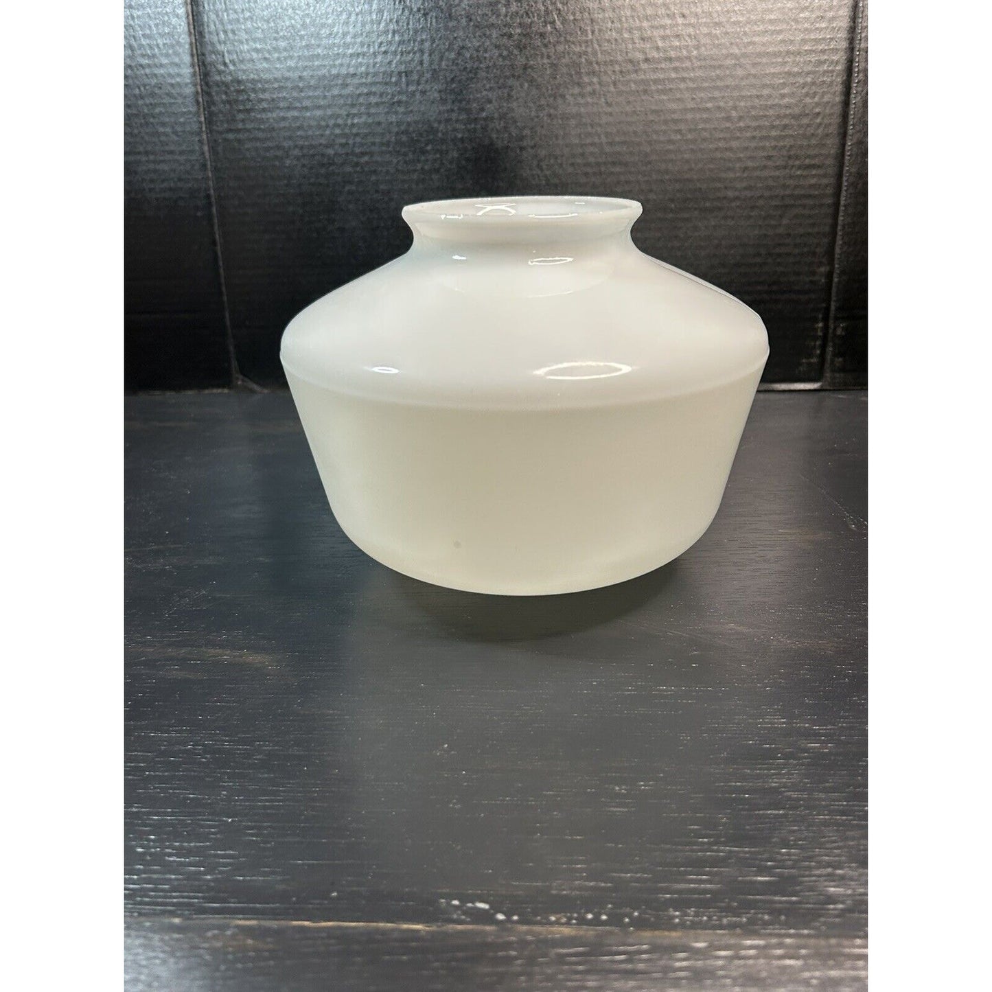 MCM schoolhouse milk glass ceiling shade natural light