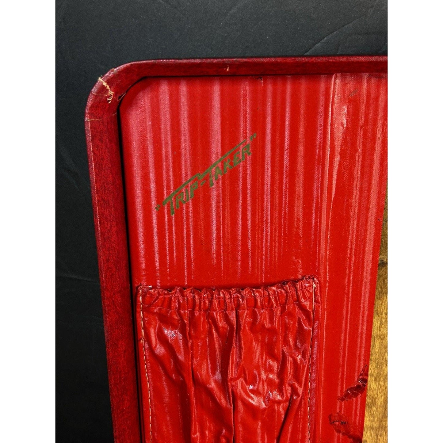 Vintage 1950s Red Vanity Train Case Hard Shell Makeup Case Bakelite Handle Travel Case