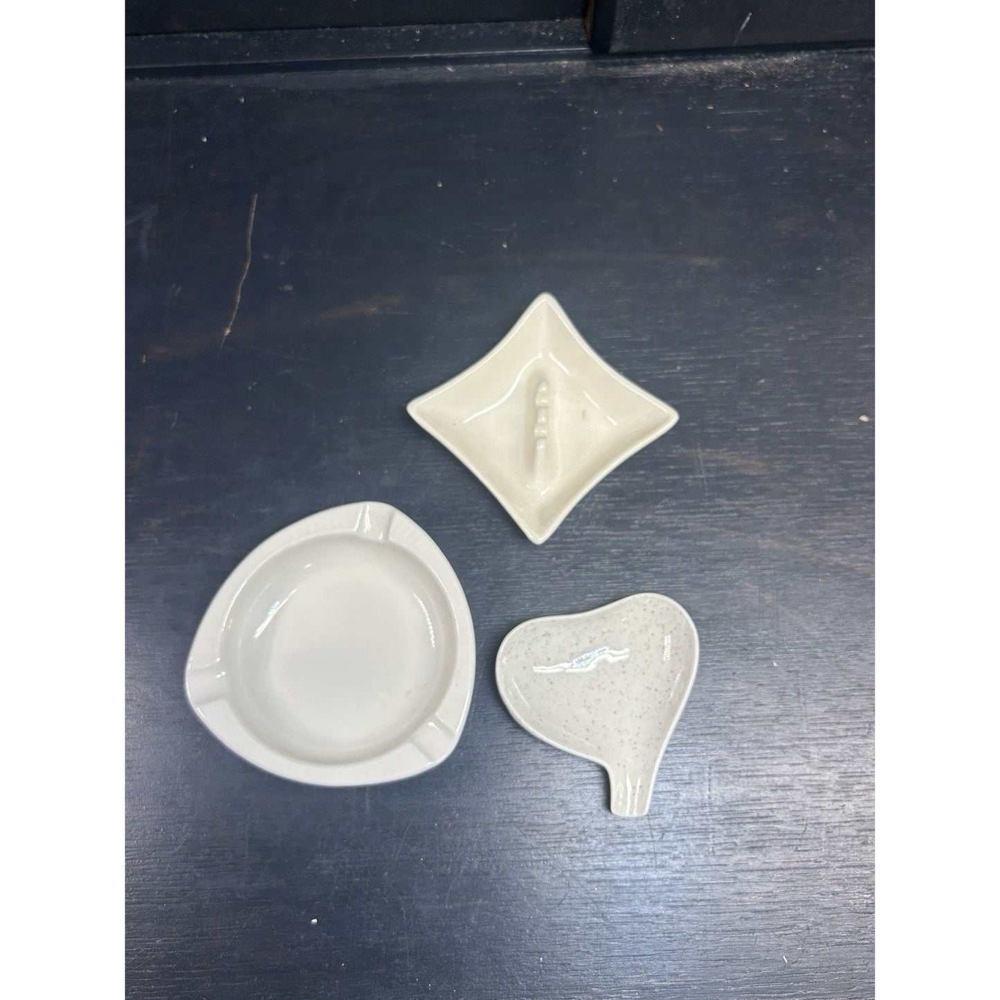 Vintage Red Wing Pottery Lot of 3 Mid Century Modern Ashtray Trinket Dishes