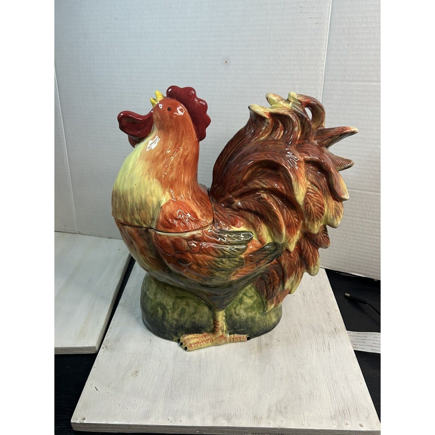 Certified International Susan Winget Large Rooster Cookie Jar Farmhouse Chicken