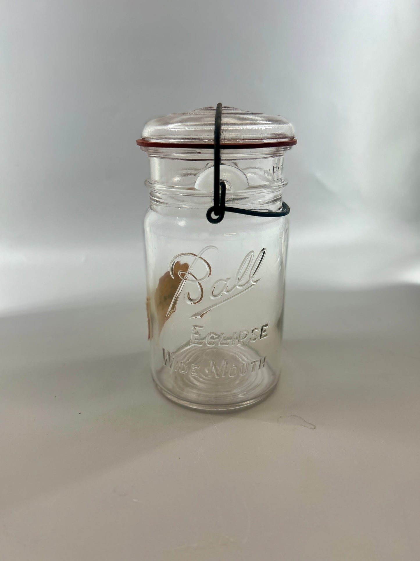 Scarce Complete Ball Eclipse Wide Mouth Jar With Glass Lid & Old Paper Label