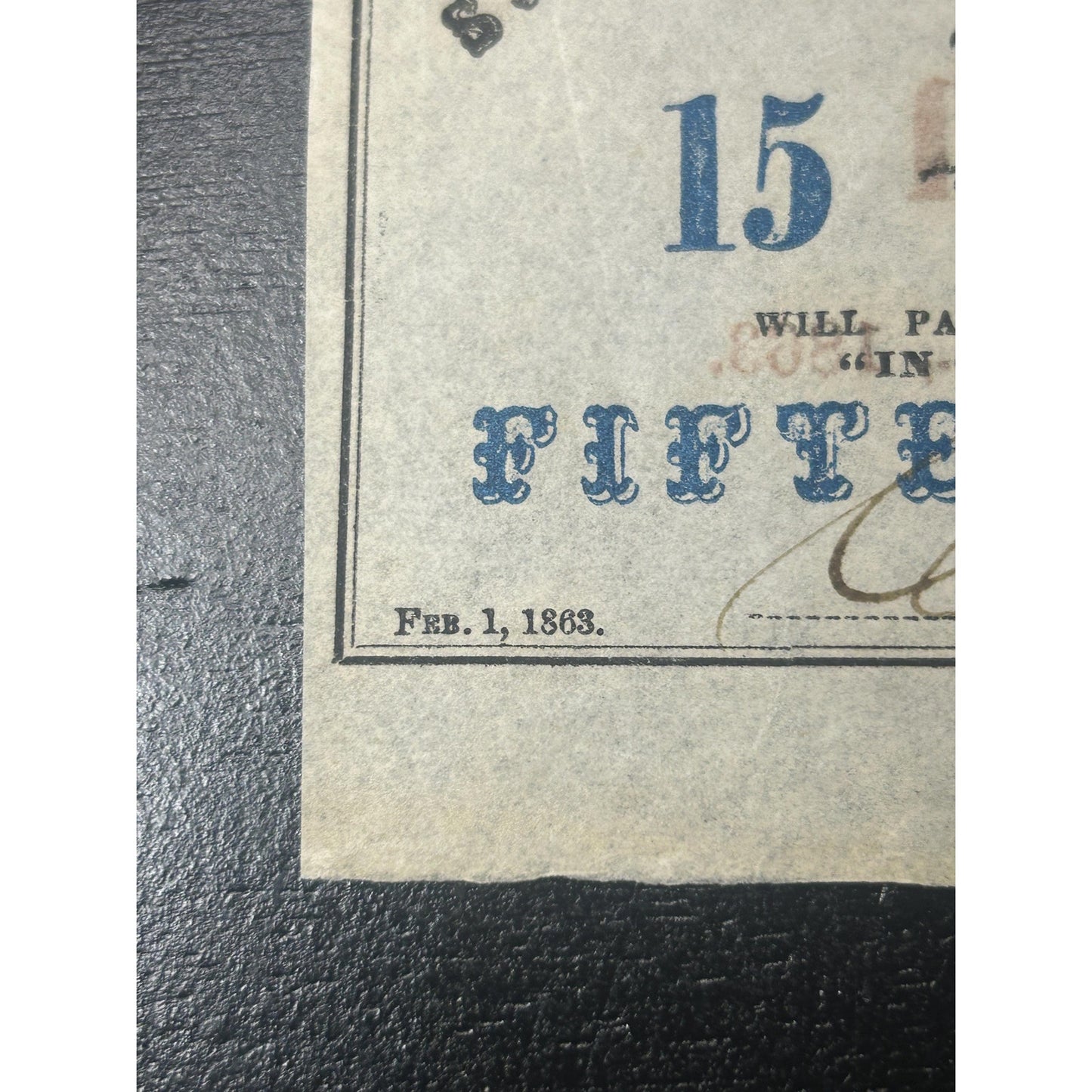 1863 South Carolina 15 Cent Civil War Fractional Currency Note – Confederate Era Bank of the State Antique Paper Money Rare condition!