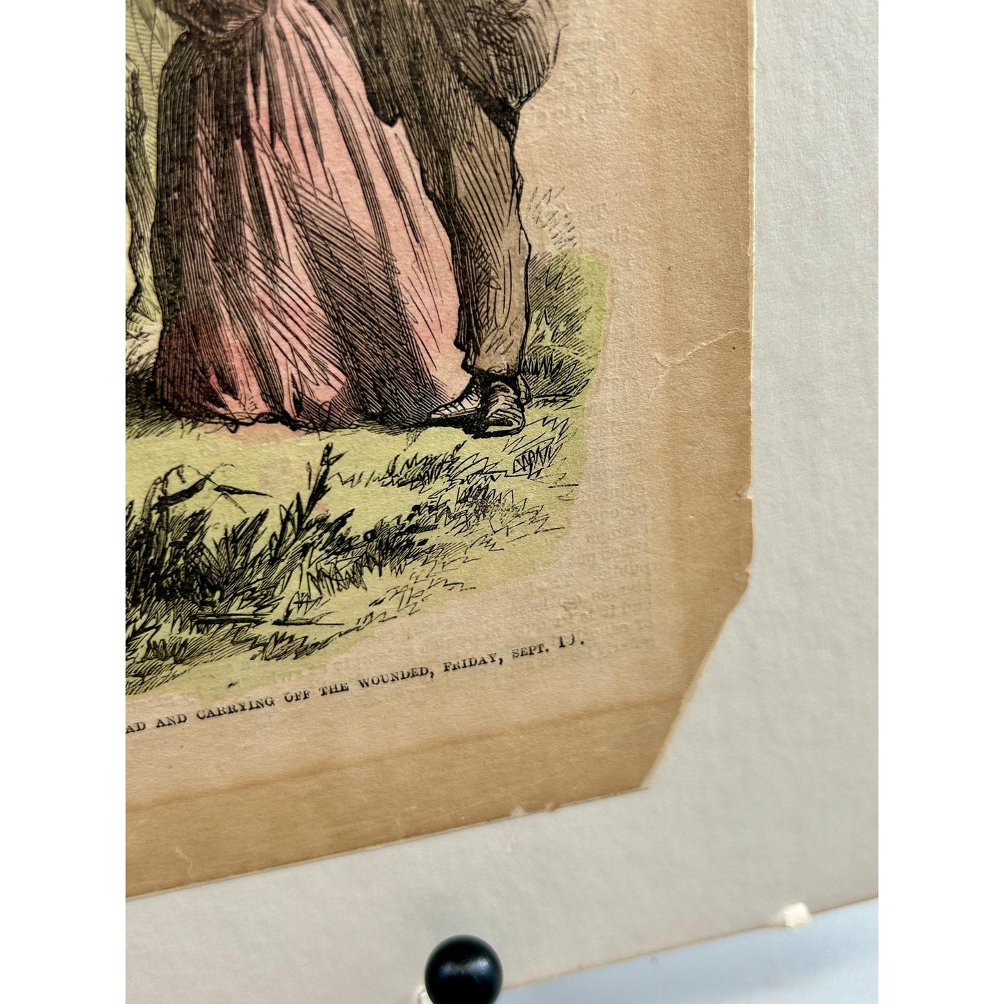 Antique Rare 1862 Frank Leslie Illustrated Newspaper Civil War Antietam Battlefield Original Hand Colored Engraving October 18 Issue